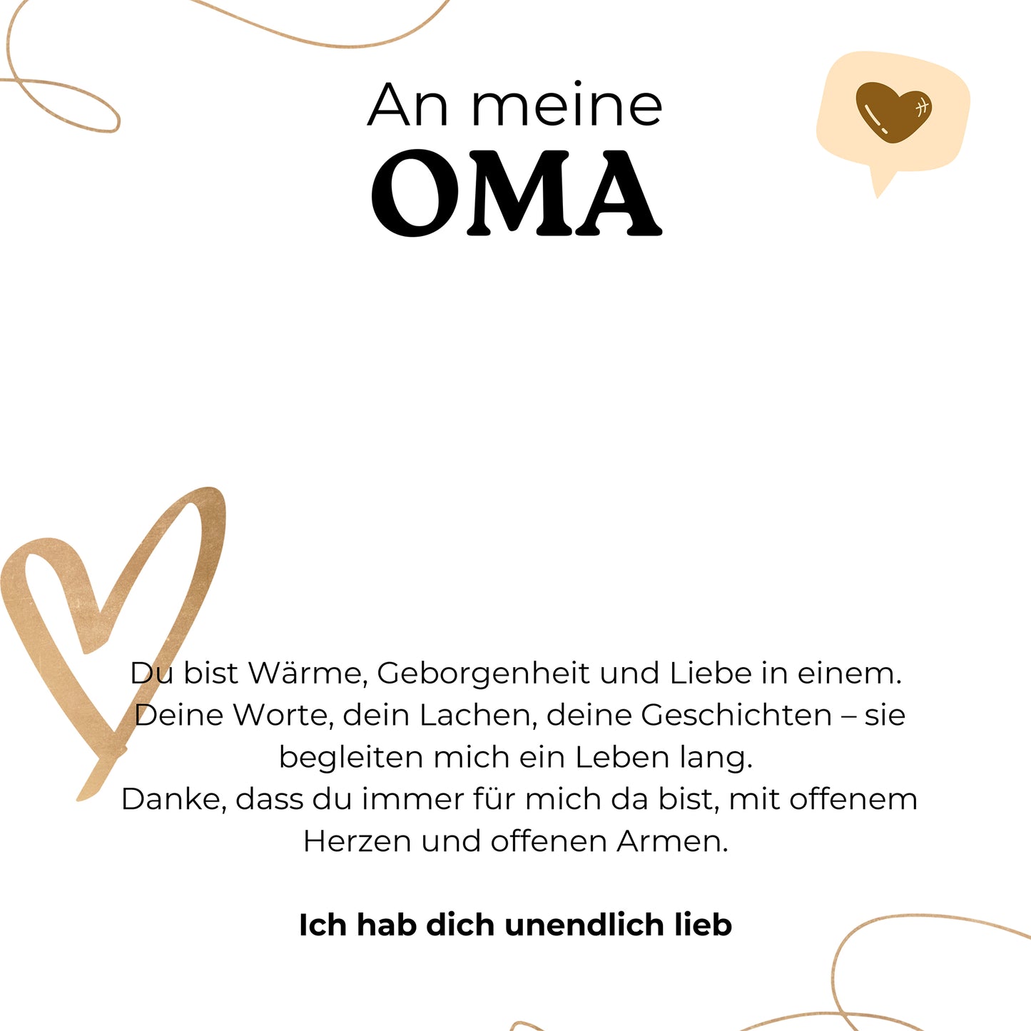 Geschenkkarte - An meine Oma