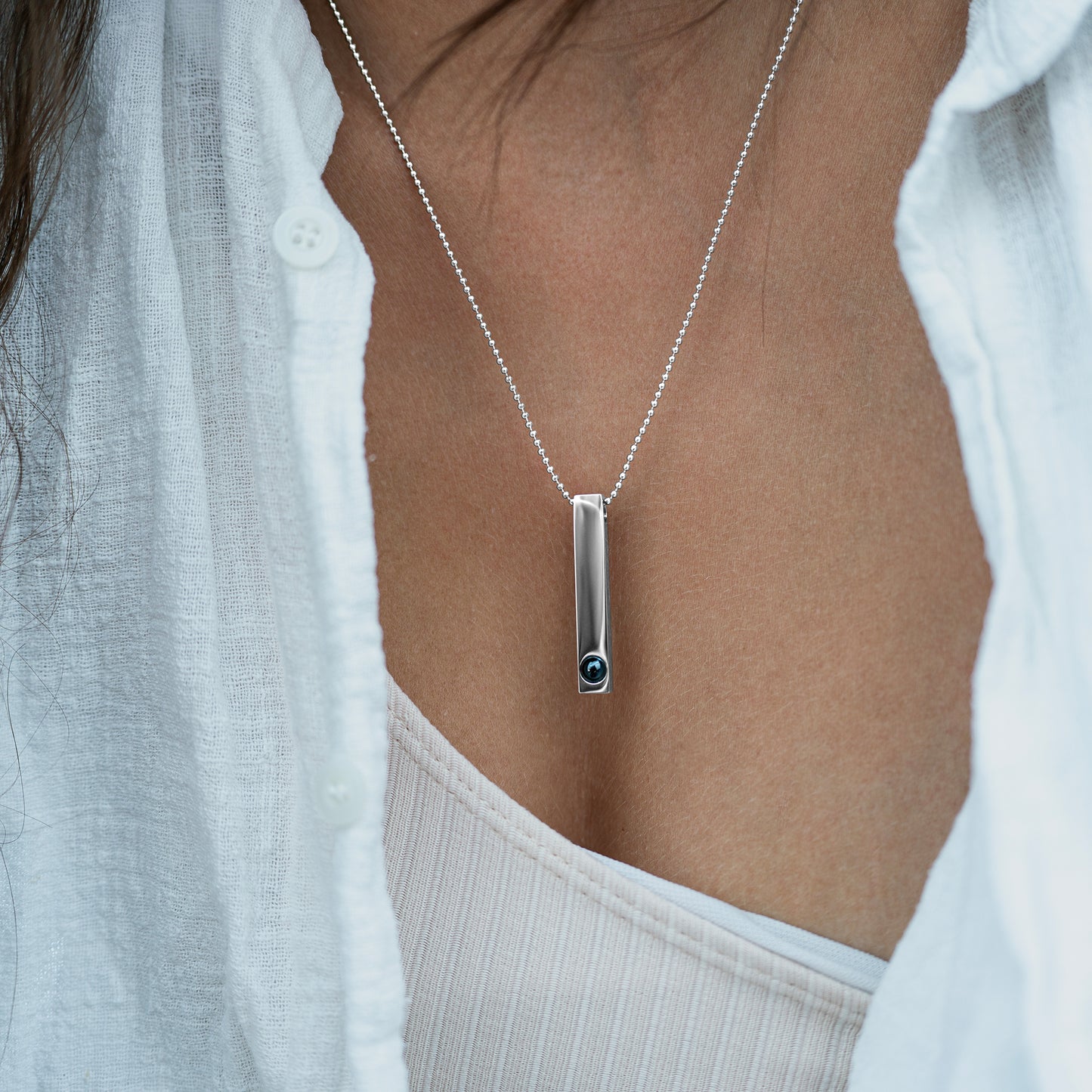 Foto Halskette mit eigenem Foto - Stab Kugelkette