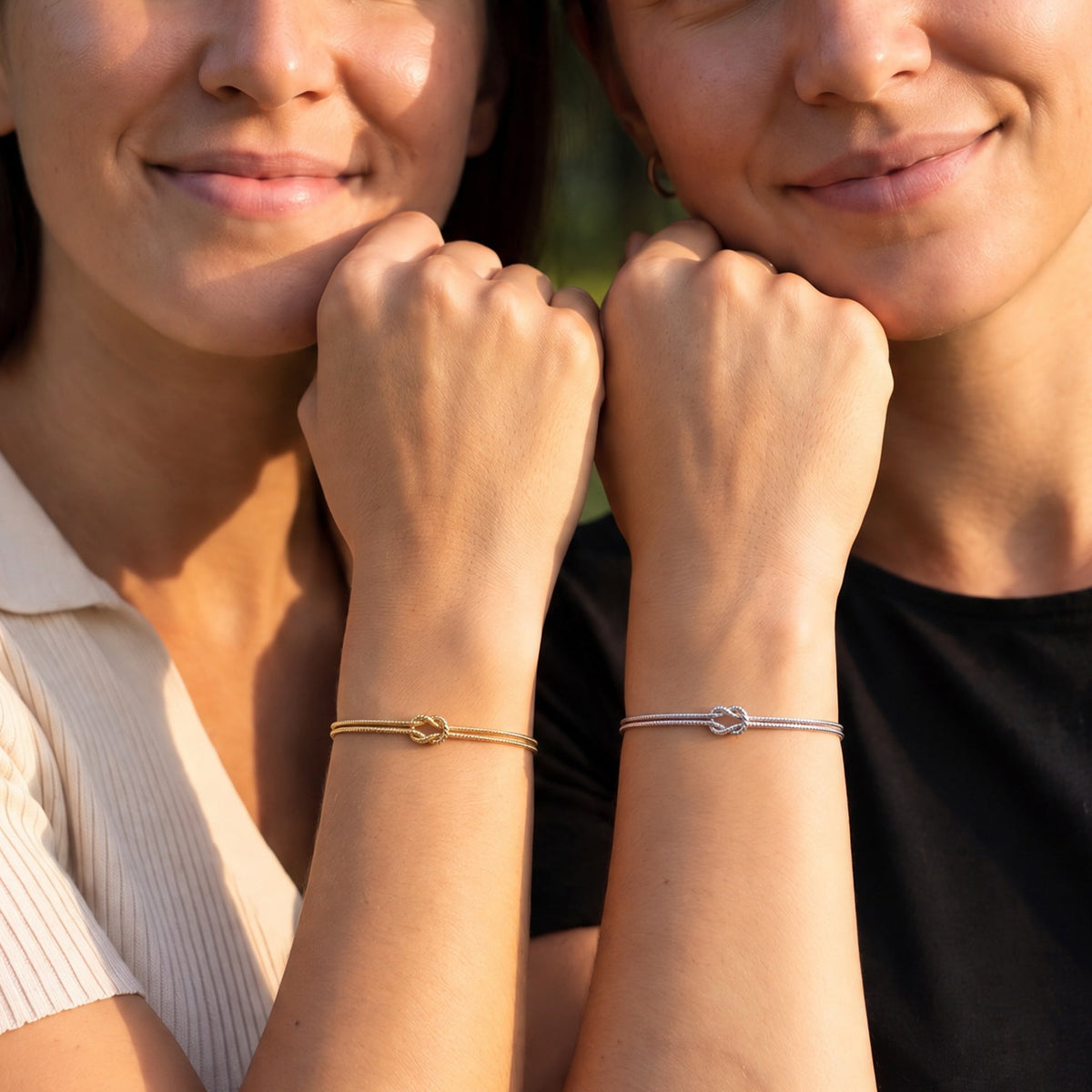Forever-Knot-Armband – Gold & Silber – beste Freundinnen
