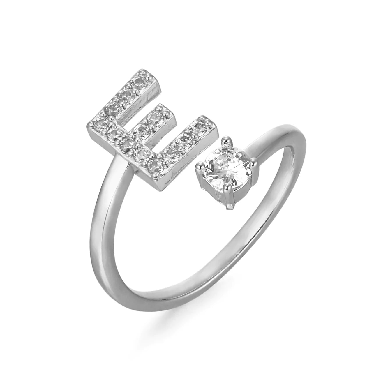 Cubic zirconia letter ring