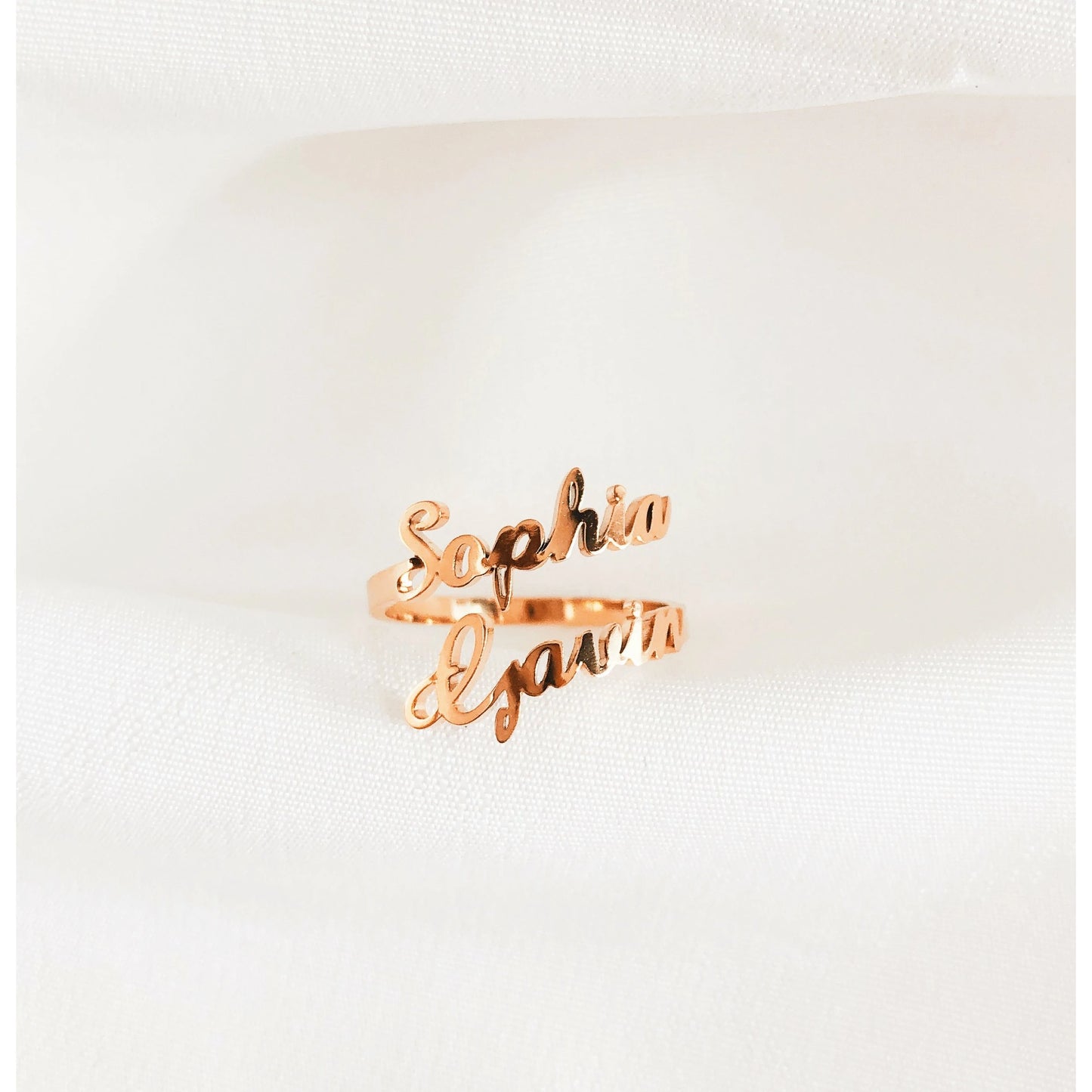 Personalized Name Ring with 2 Names for Couples/BFFs