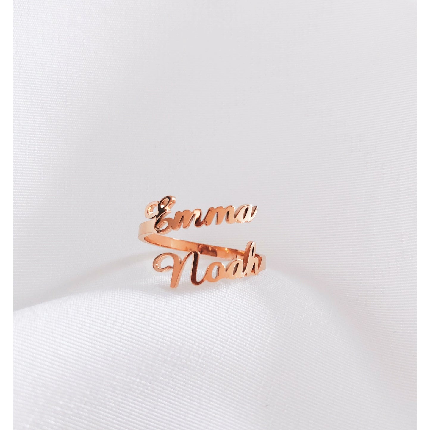 Personalized Name Ring with 2 Names for Couples/BFFs