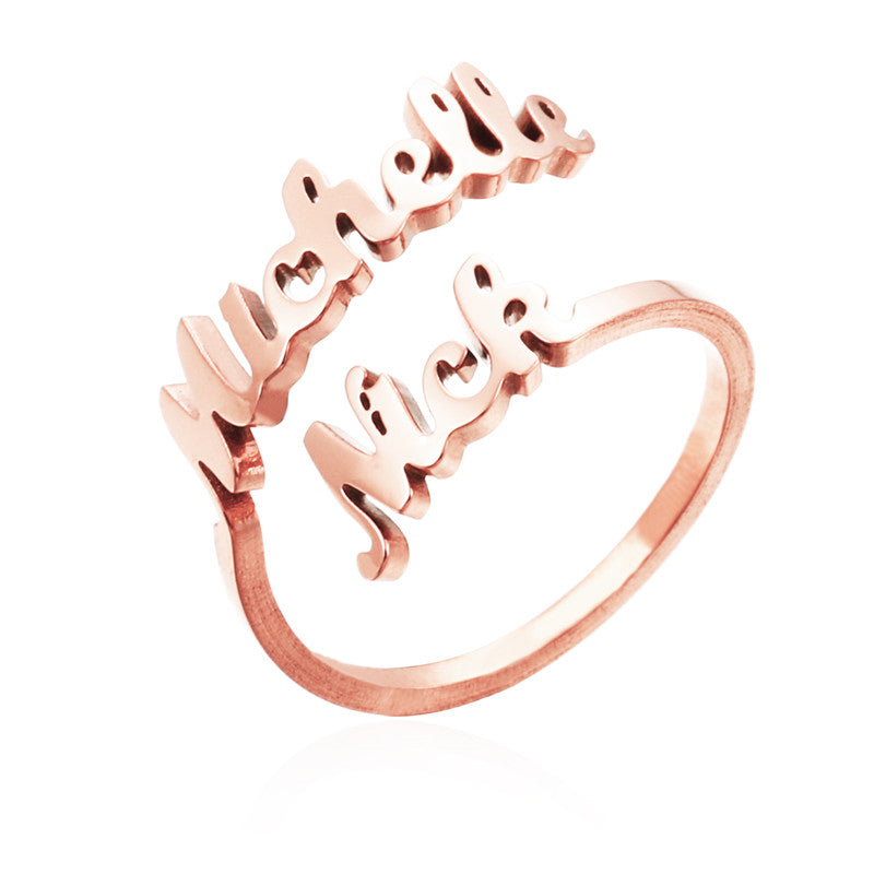 Personalized Name Ring with 2 Names for Couples/BFFs