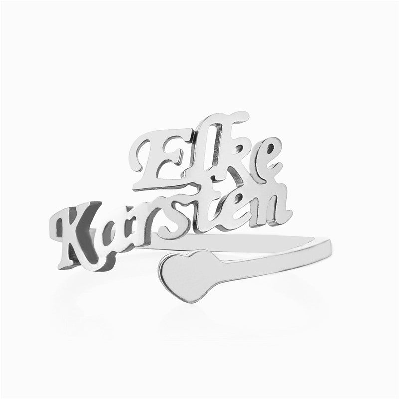 Personalized Name Ring with 2 Names for Couples/BFFs