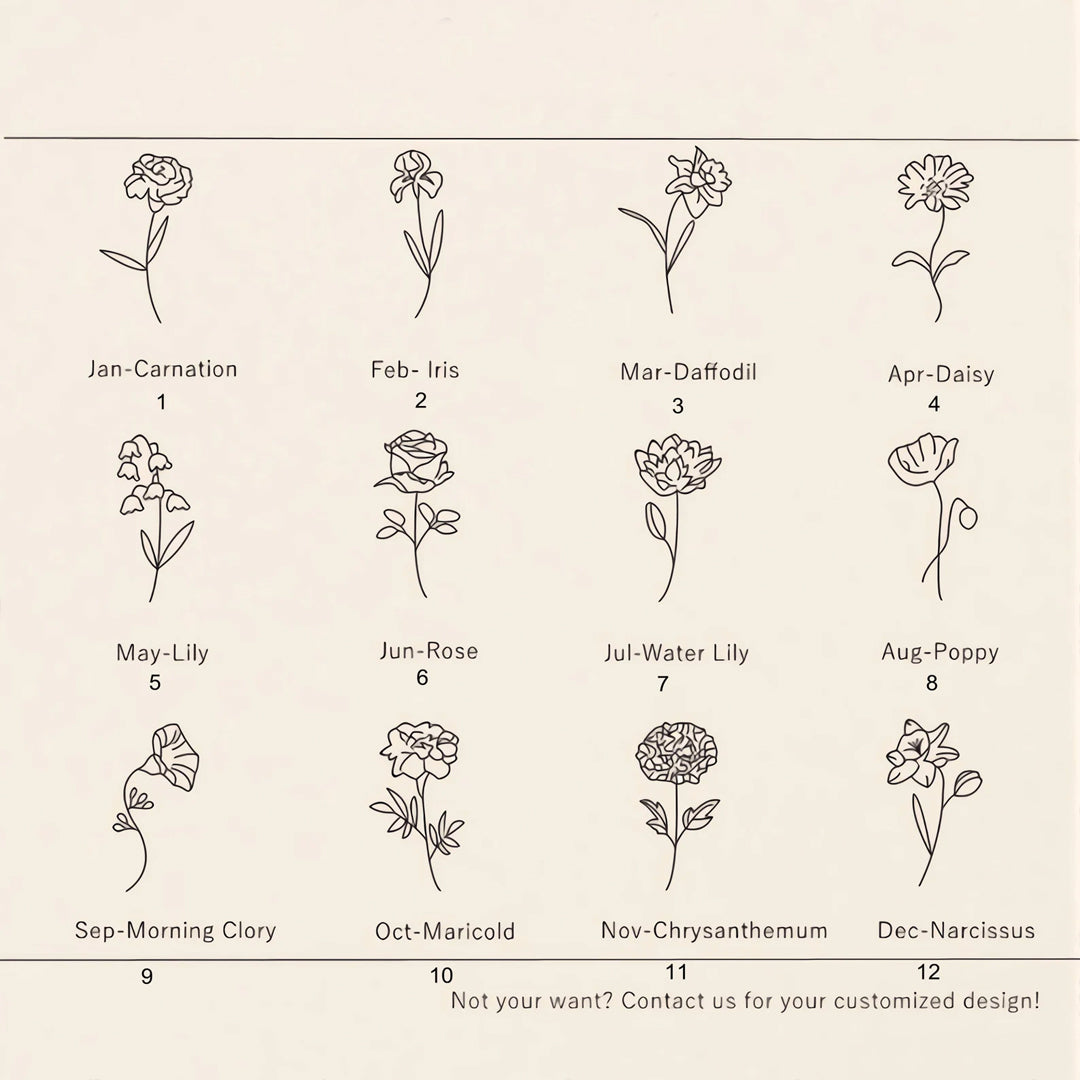 Geburtsblumen Namenskette