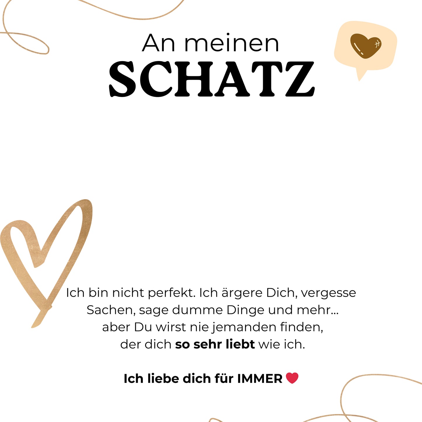 Geschenkkarte - An meinen Schatz