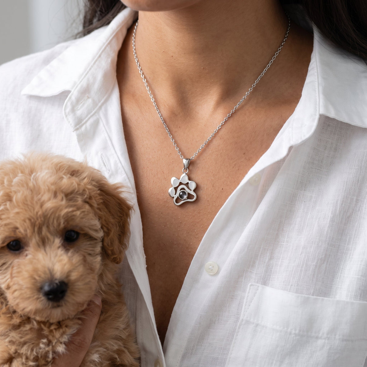 Personalisierte Pfoten-Halskette mit Foto