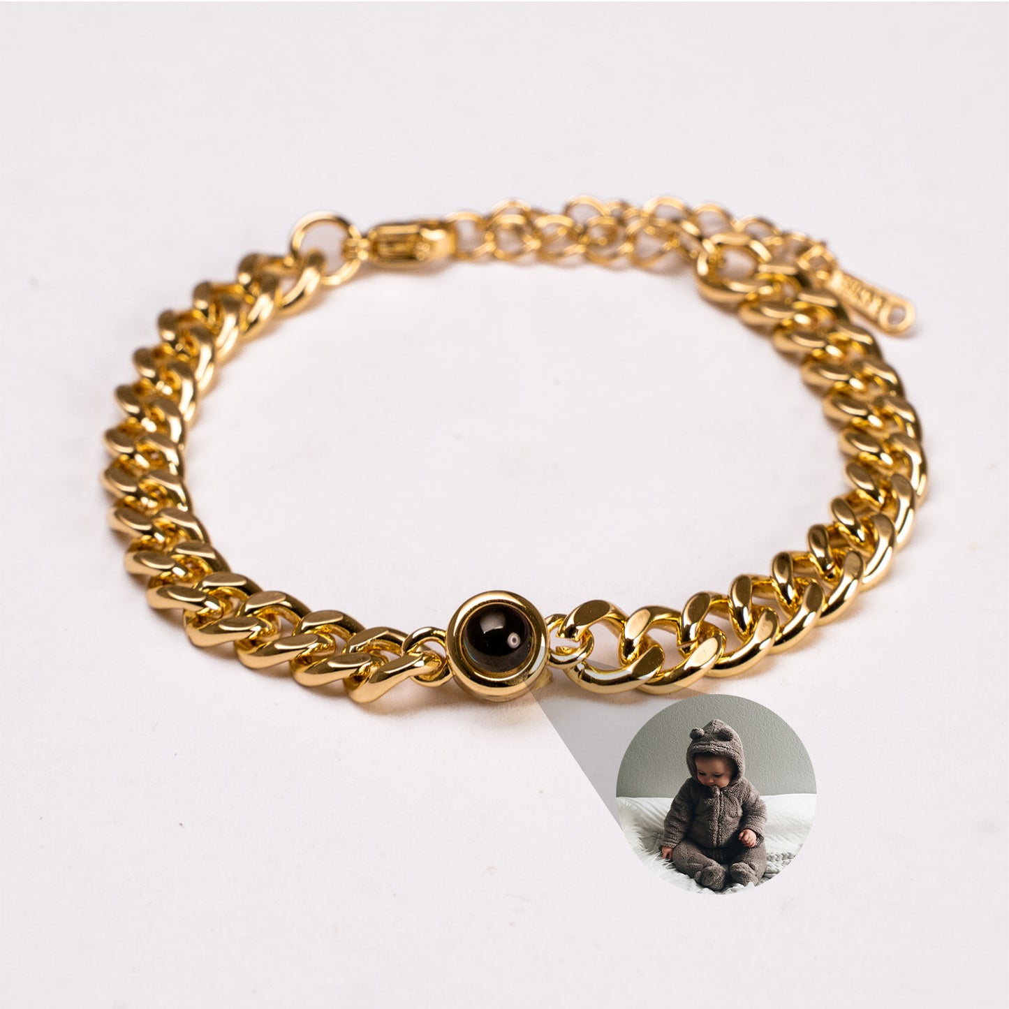 Fotoarmband mit eigenem Foto - Cuban Chain
