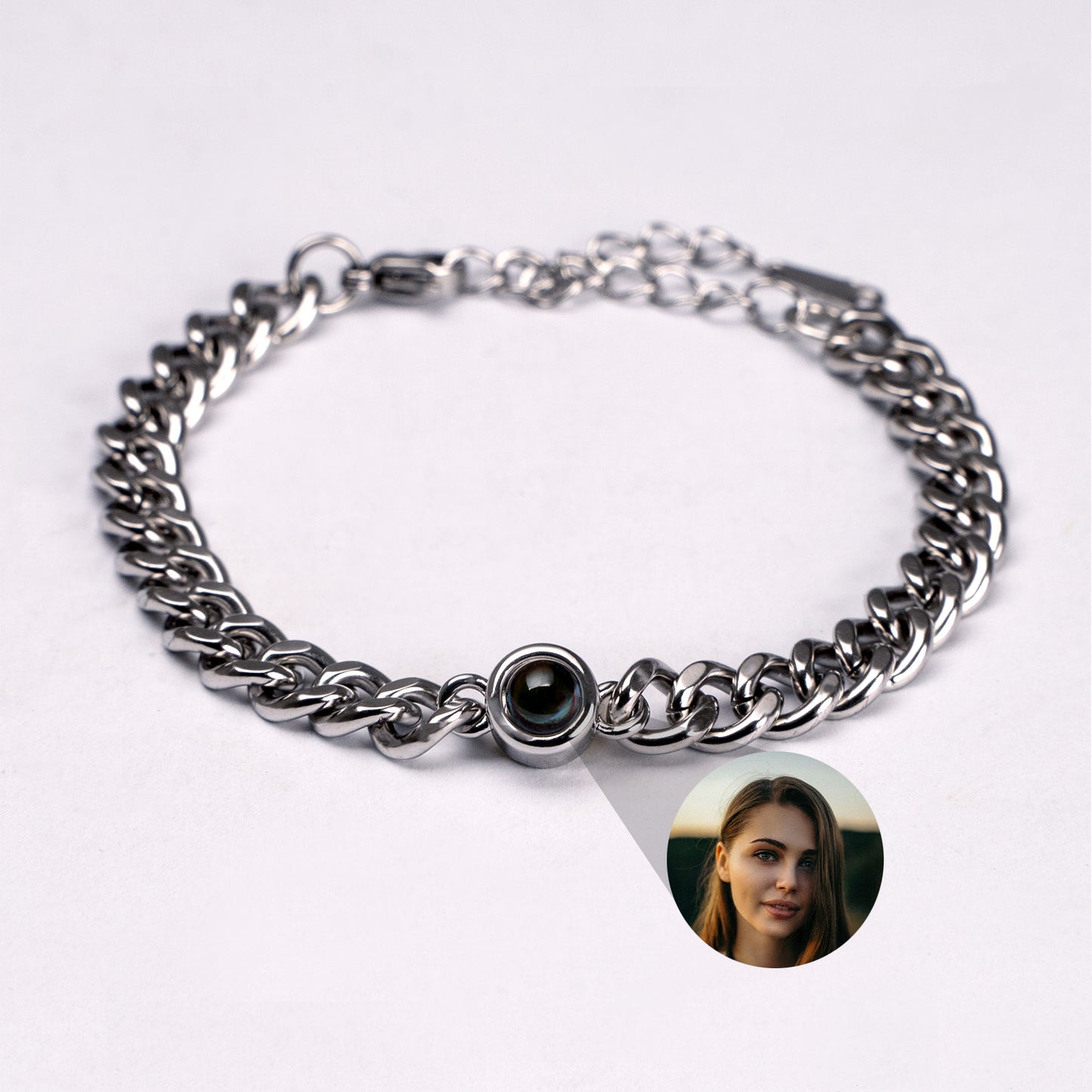 Fotoarmband mit eigenem Foto - Cuban Chain
