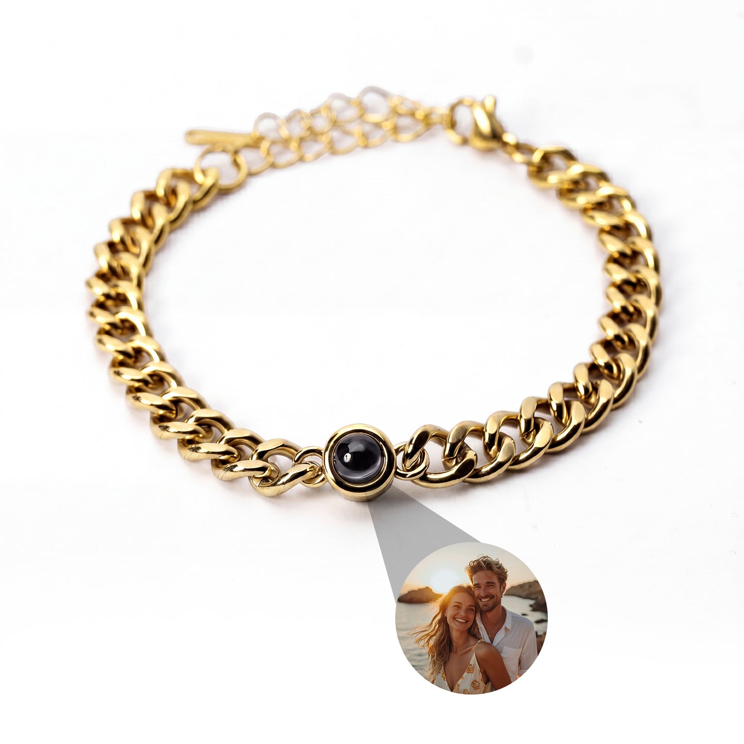 Fotoarmband mit eigenem Foto - Cuban Chain