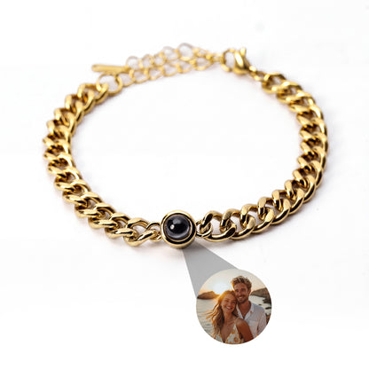 Fotoarmband mit eigenem Foto - Cuban Chain