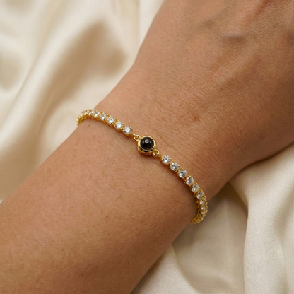 Fotoarmband mit eigenem Foto - Tennis Zirkonia