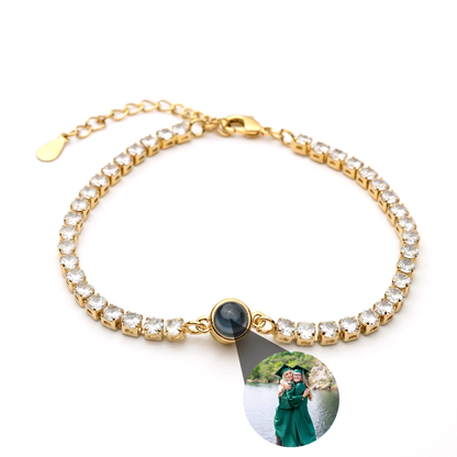 Fotoarmband mit eigenem Foto - Tennis Zirkonia