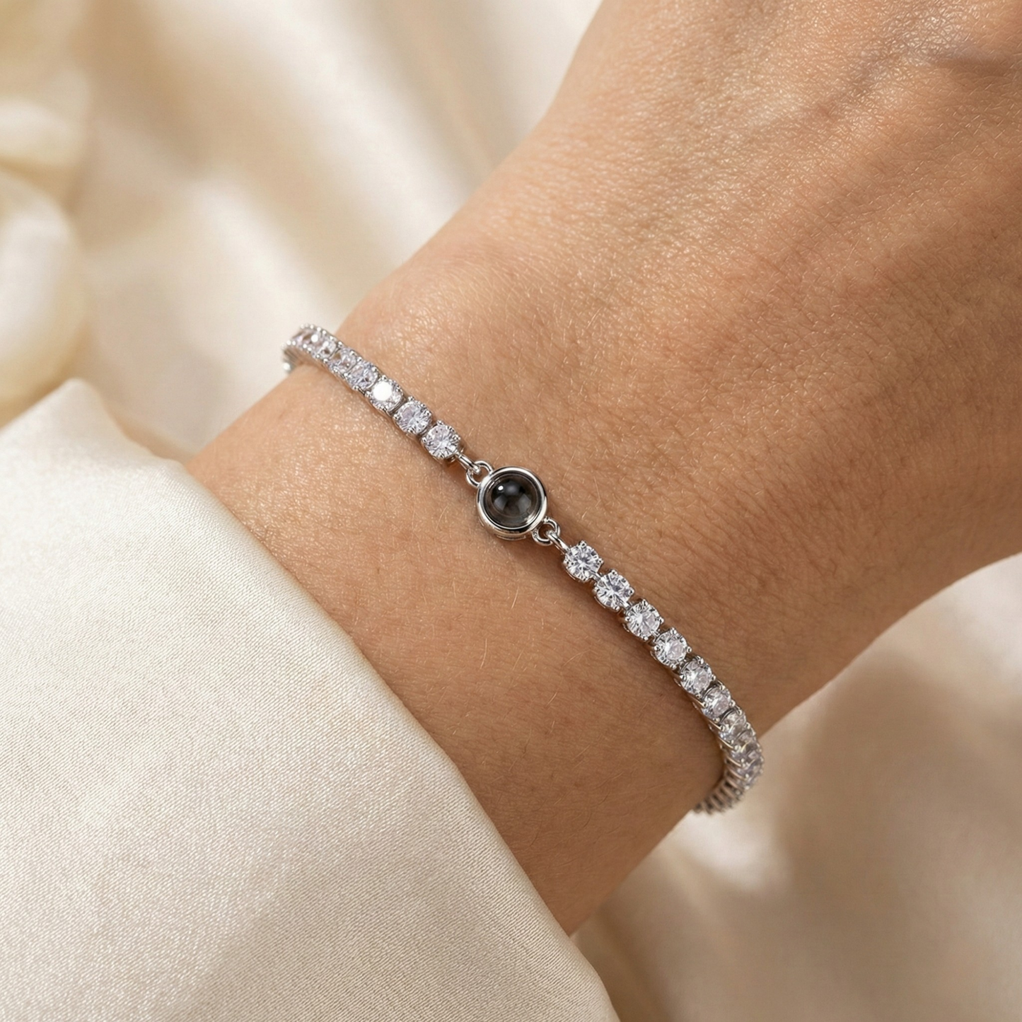 Fotoarmband mit eigenem Foto - Tennis Zirkonia