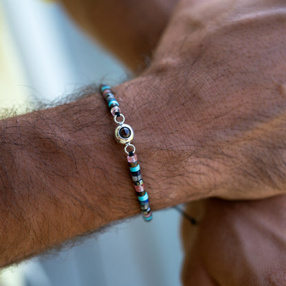 Fotoarmband mit eigenem Foto - Heishi Edelstein
