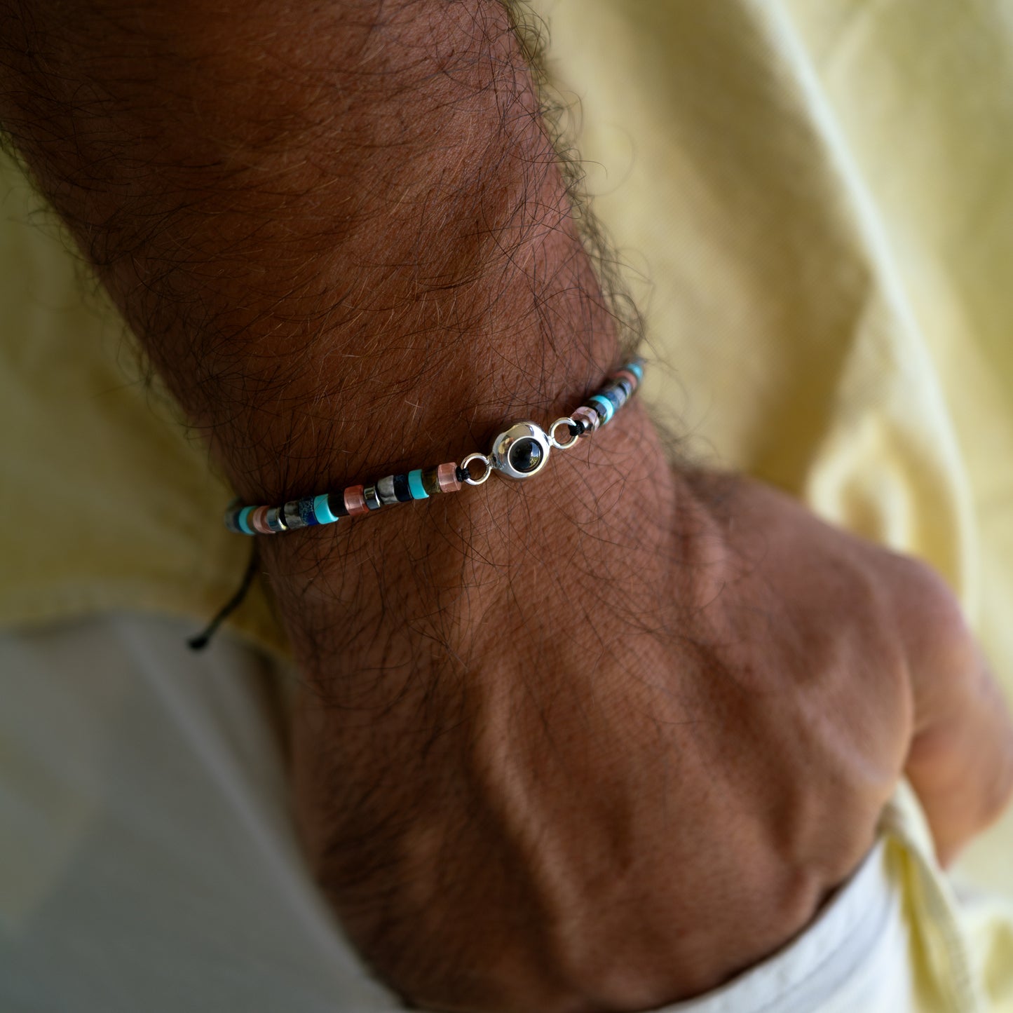 Fotoarmband mit eigenem Foto - Heishi Edelstein