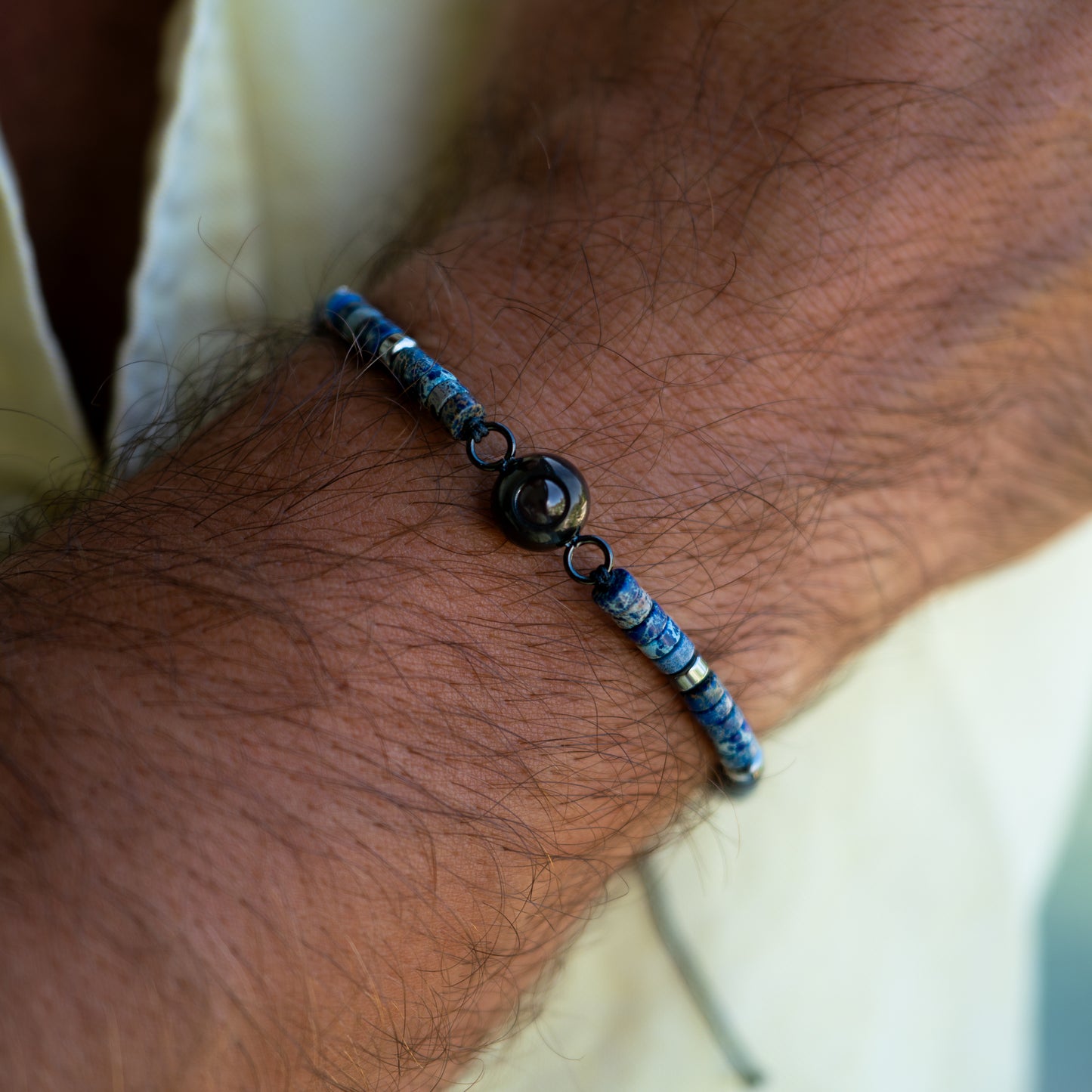 Fotoarmband mit eigenem Foto - Heishi Edelstein