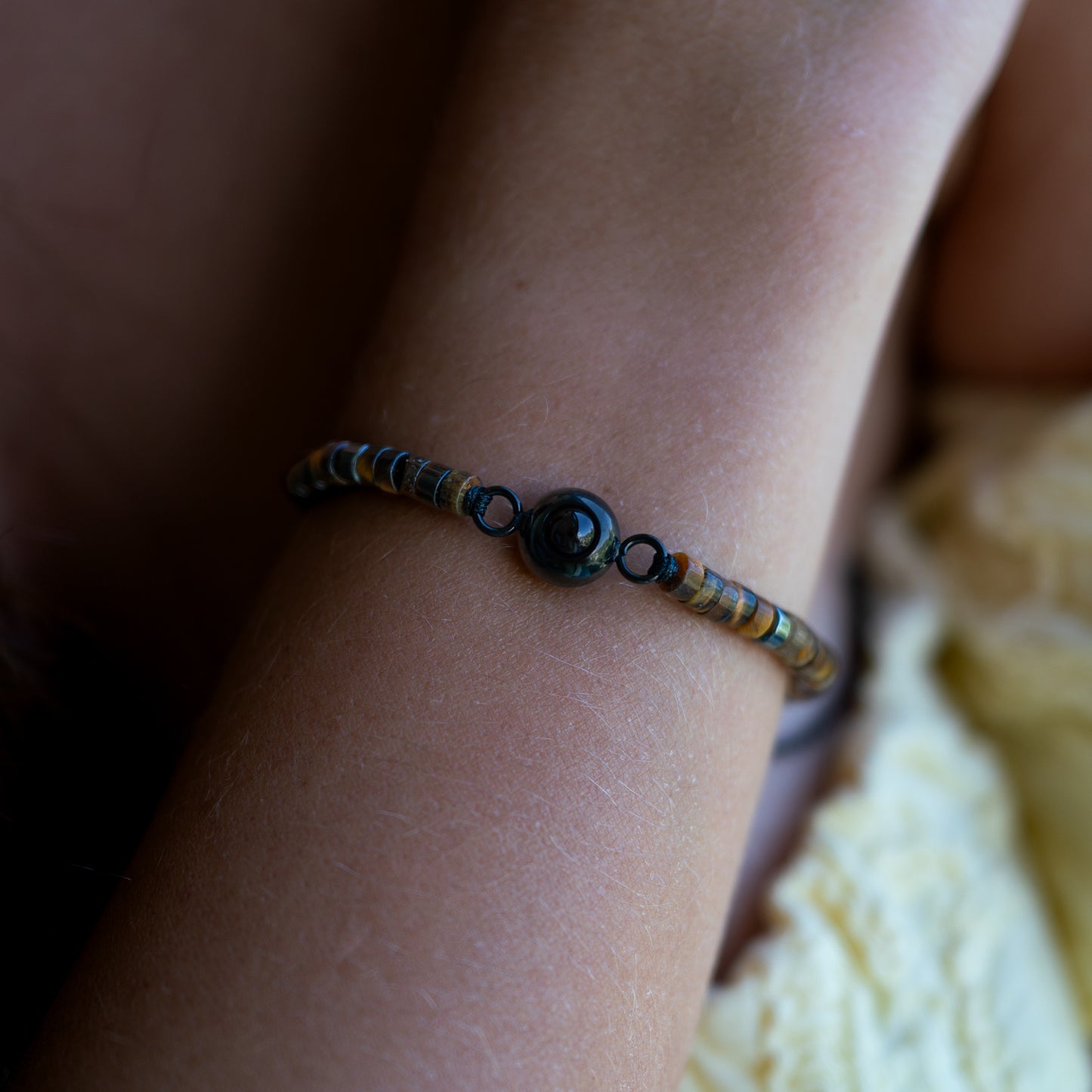 Fotoarmband mit eigenem Foto - Heishi Edelstein