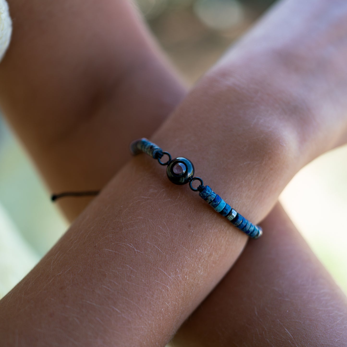 Fotoarmband mit eigenem Foto - Heishi Edelstein