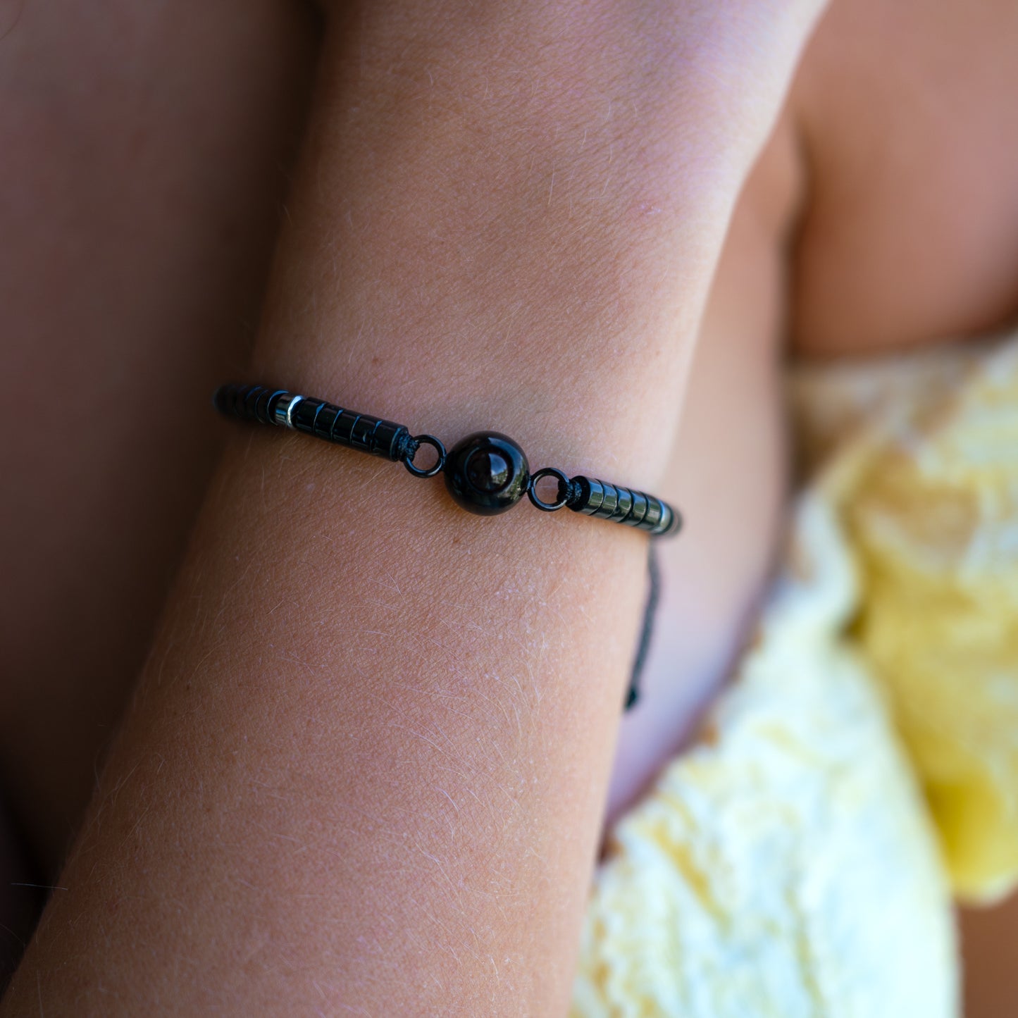Fotoarmband mit eigenem Foto - Heishi Edelstein
