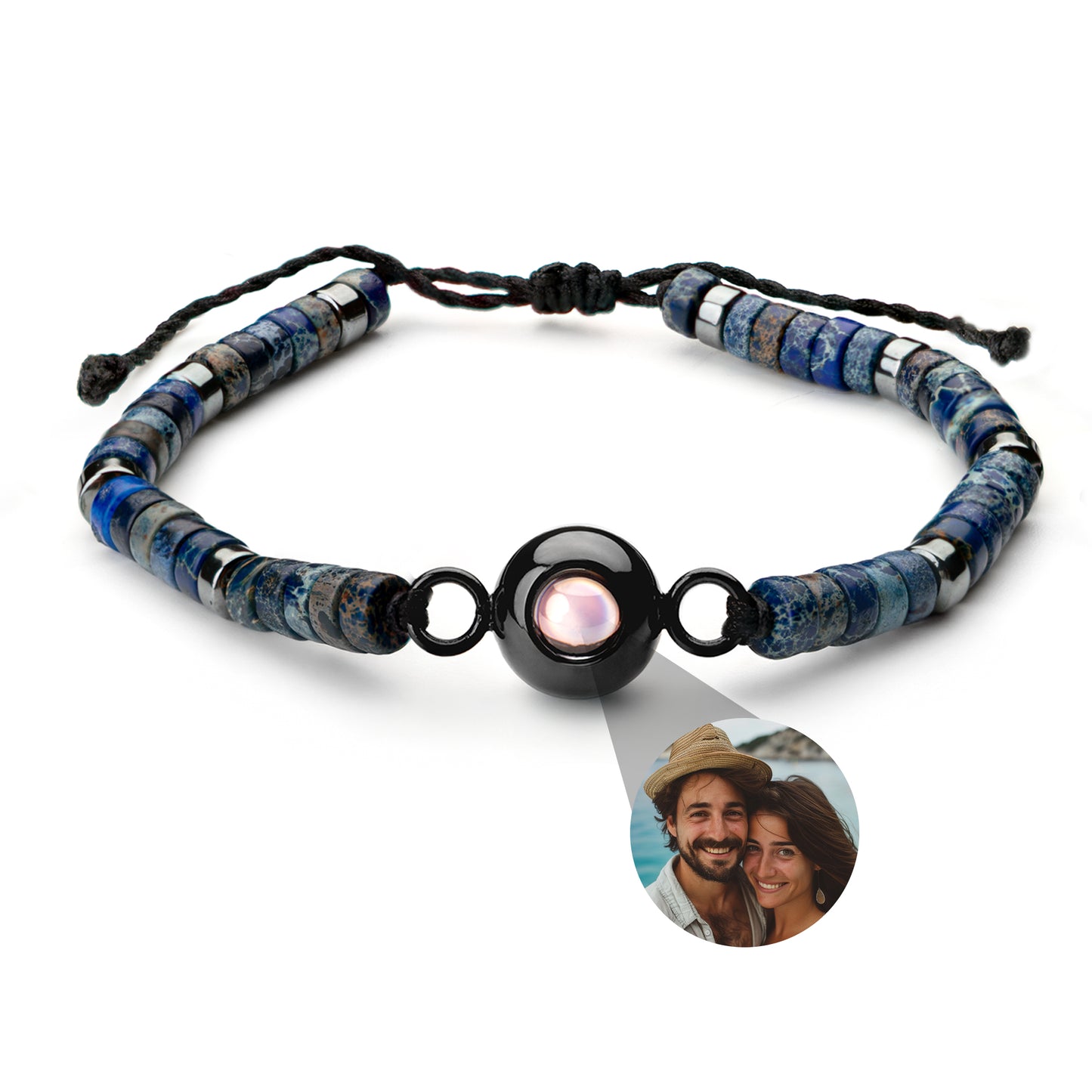 Fotoarmband mit eigenem Foto - Heishi Edelstein
