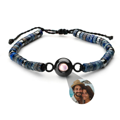 Fotoarmband mit eigenem Foto - Heishi Edelstein