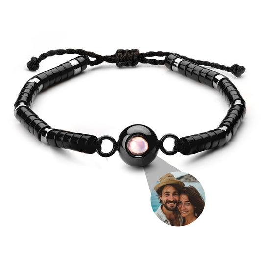 Fotoarmband mit eigenem Foto - Heishi Edelstein