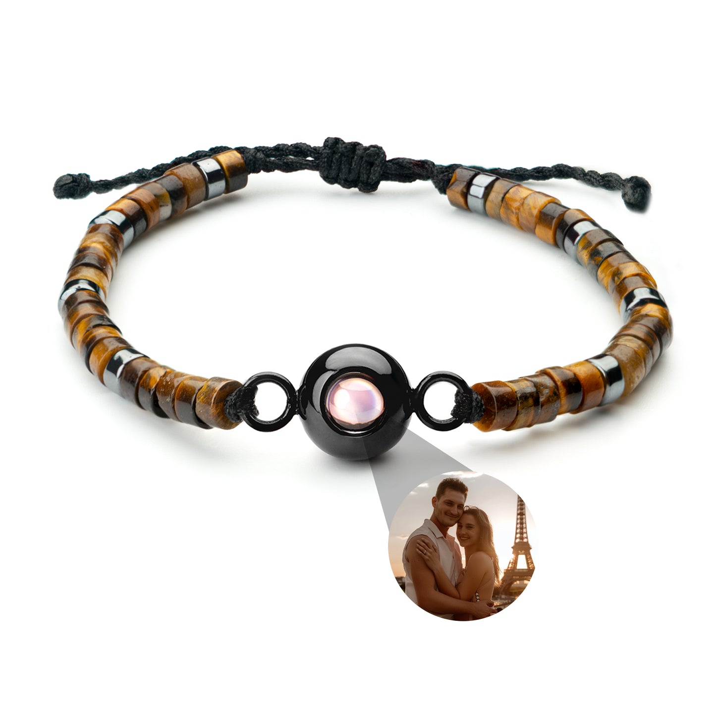 Fotoarmband mit eigenem Foto - Heishi Edelstein