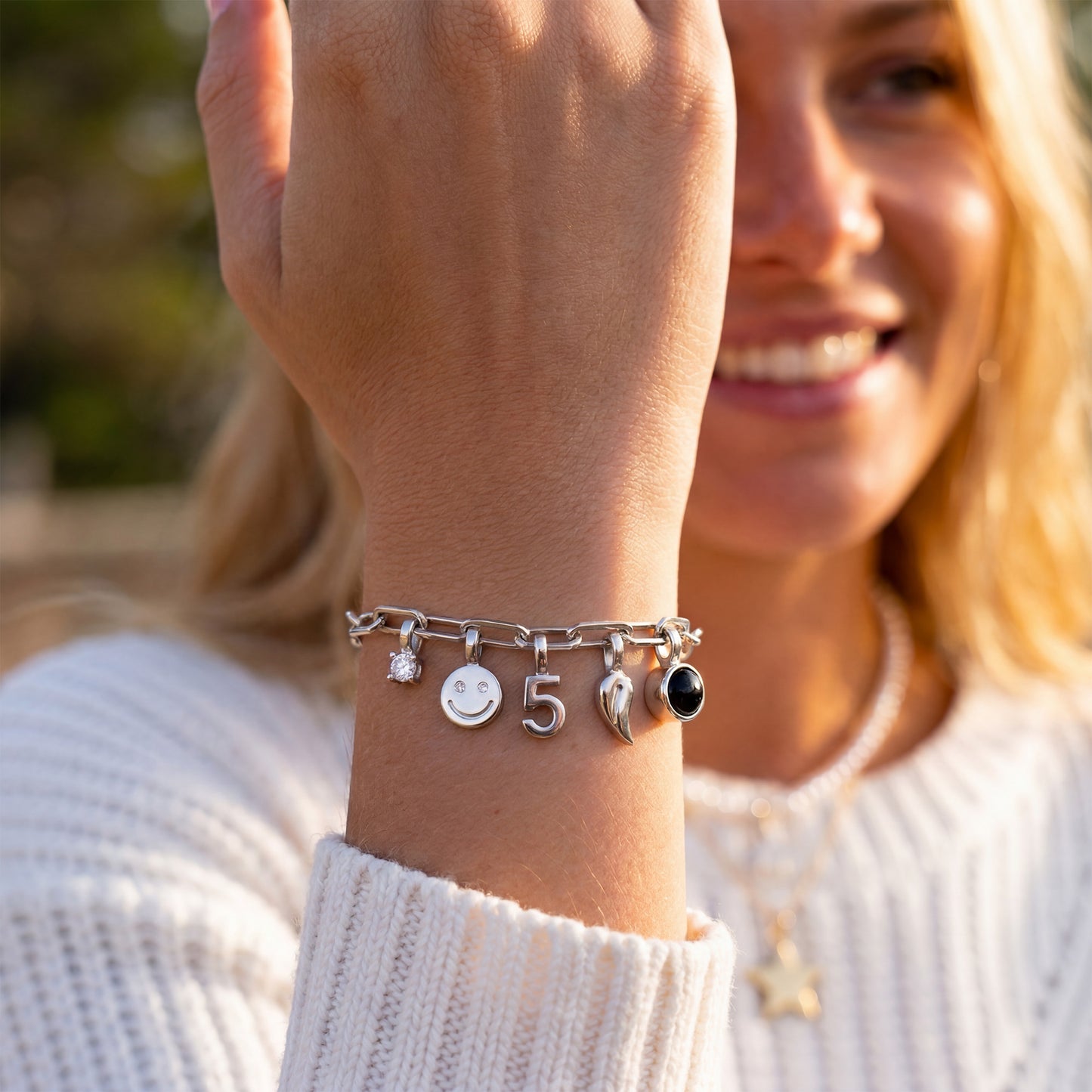 Personalisiertes Charm Armband - Paperclip
