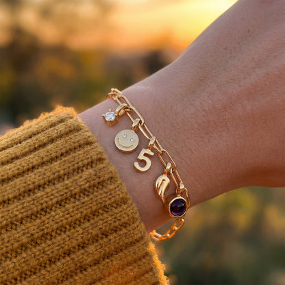 Personalisiertes Charm Armband - Paperclip