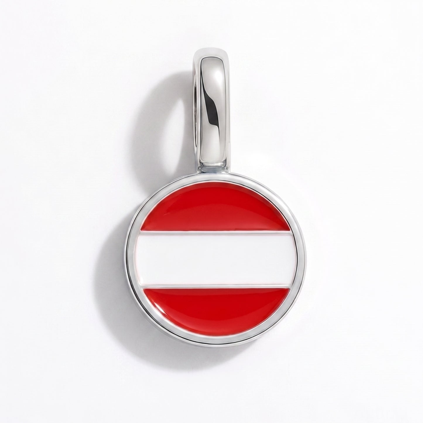 Österreich Flagge – Charm Silber