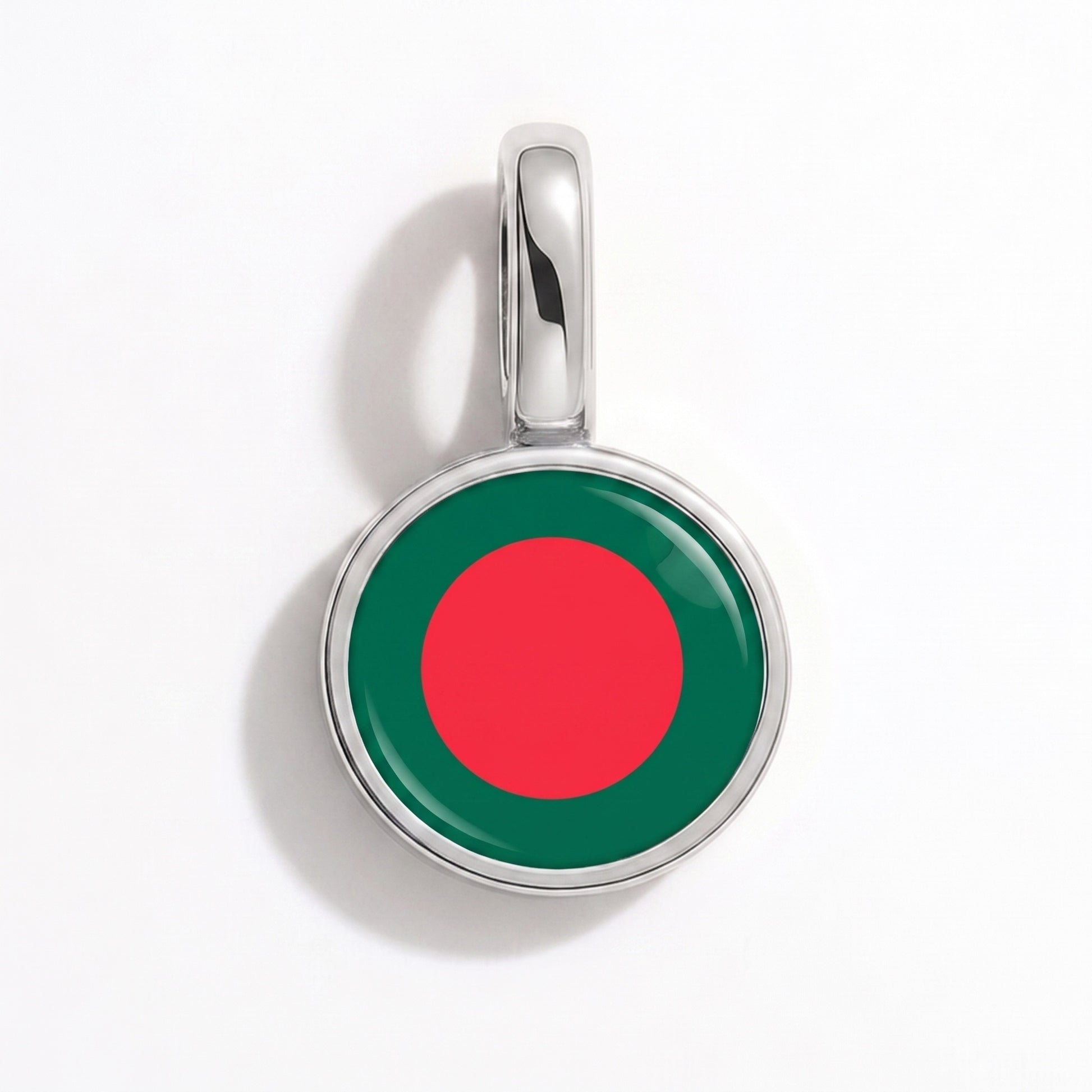 Bangladesch Flagge – Charm Silber