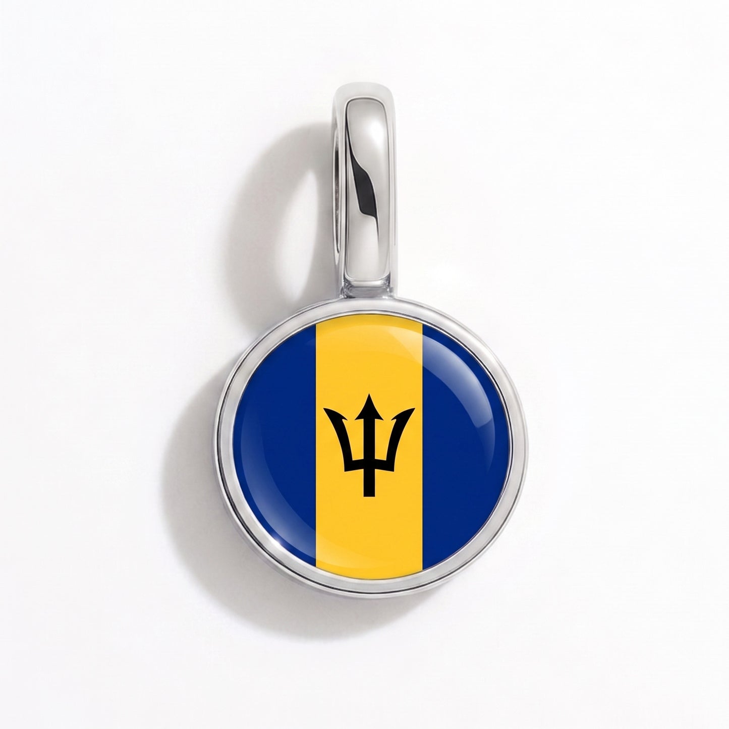 Barbados Flagge – Charm Silber