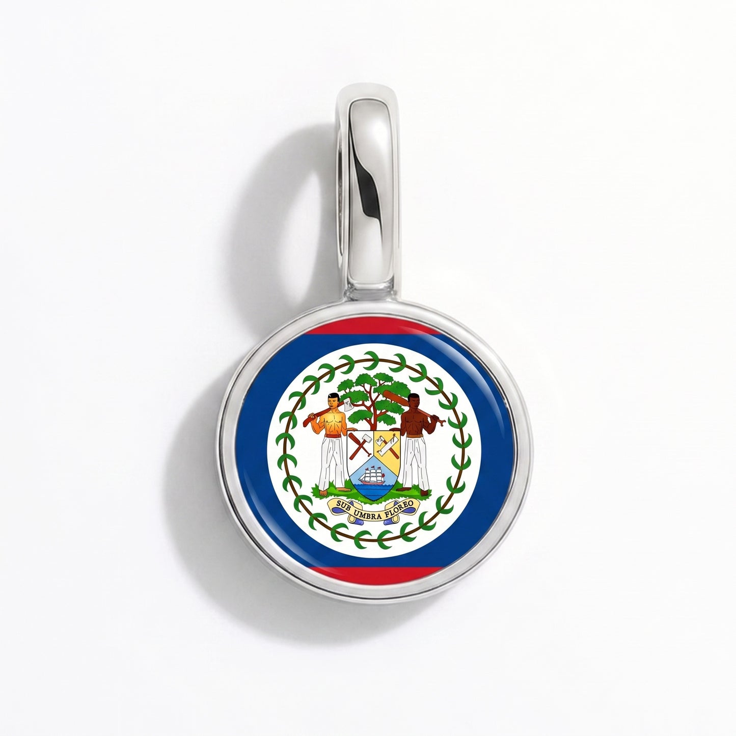 Belize Flagge – Charm Silber