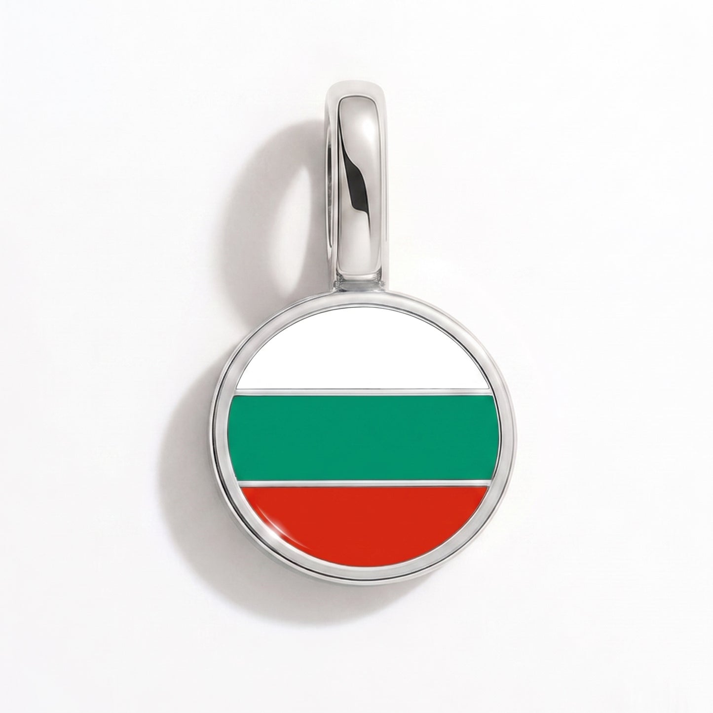Bulgarien Flagge – Charm Silber