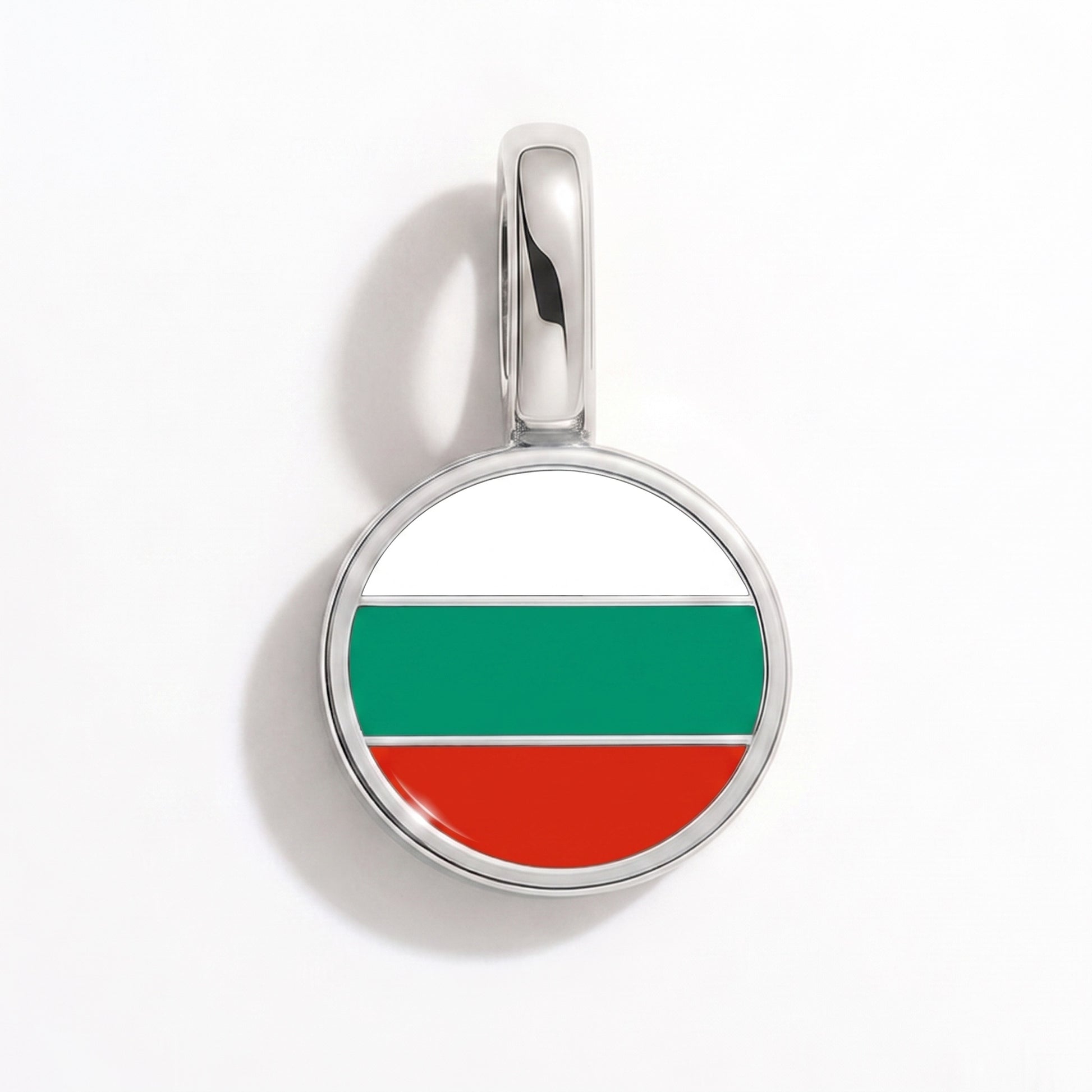 Bulgarien Flagge – Charm Silber