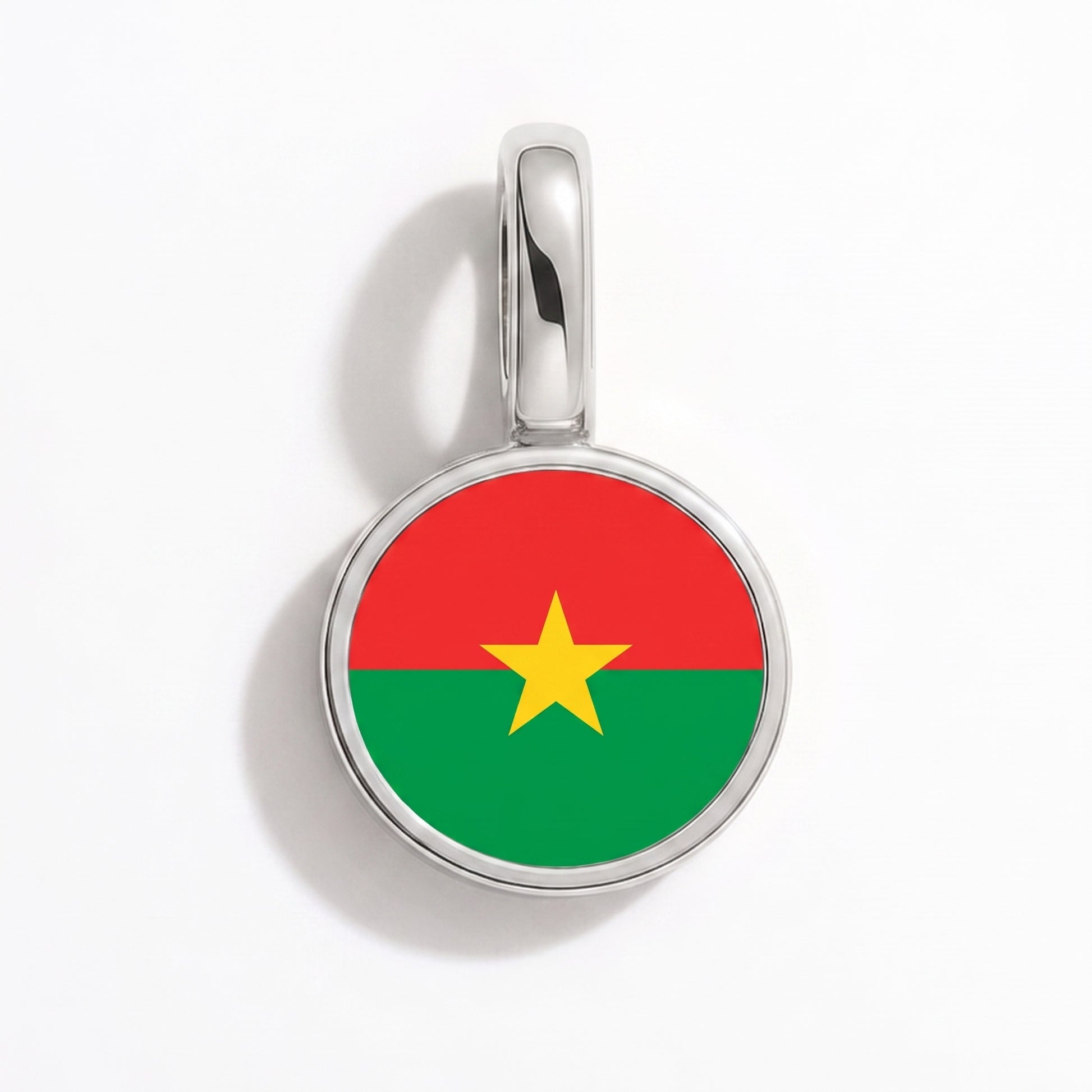Burkina Faso Flagge – Charm Silber