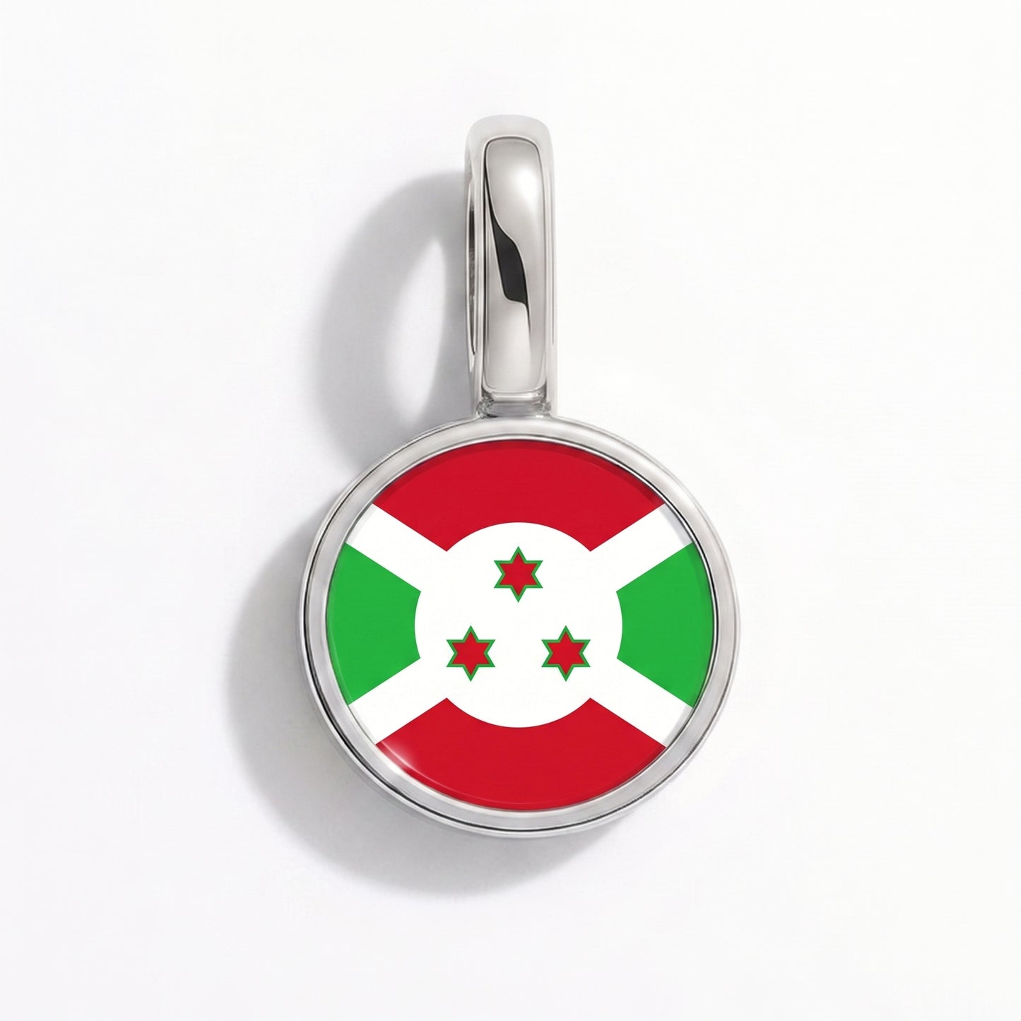Burundi Flagge – Charm Silber