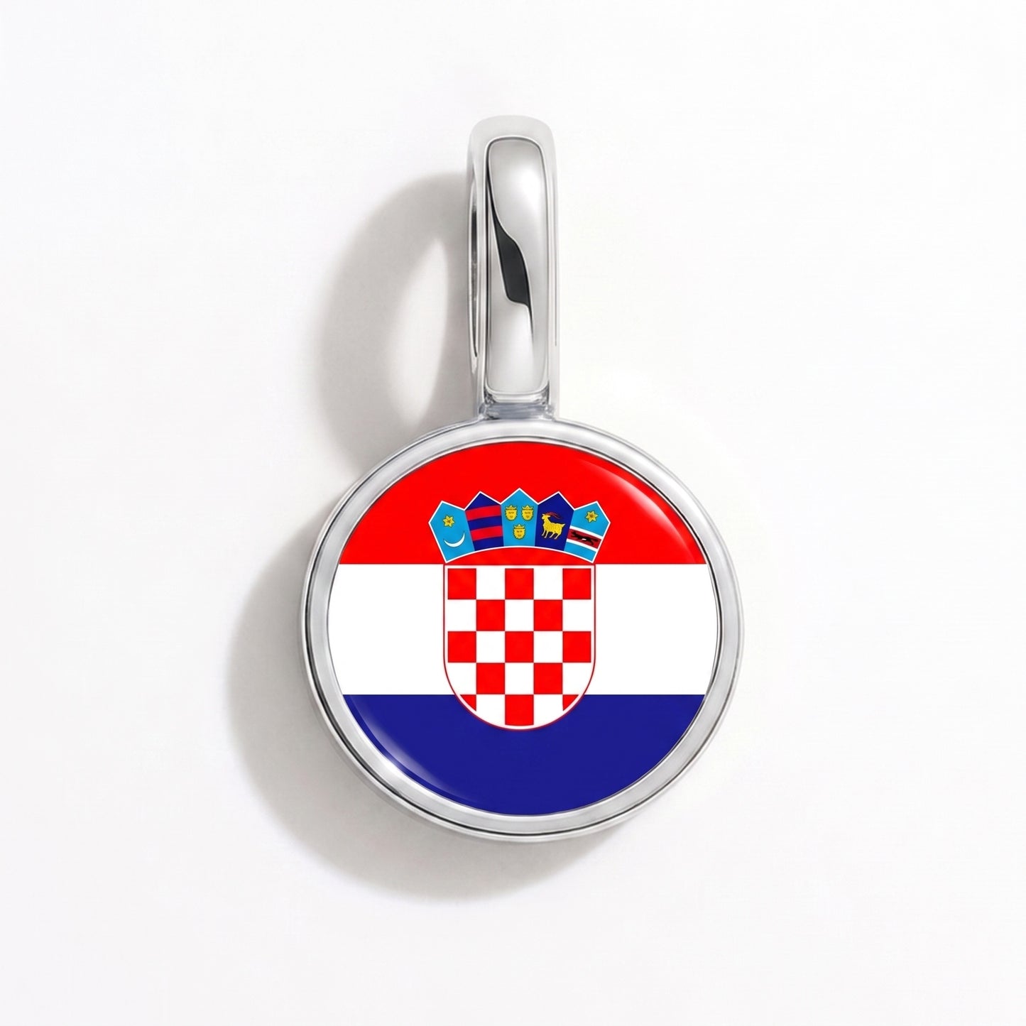 Kroatien Flagge – Charm Silber