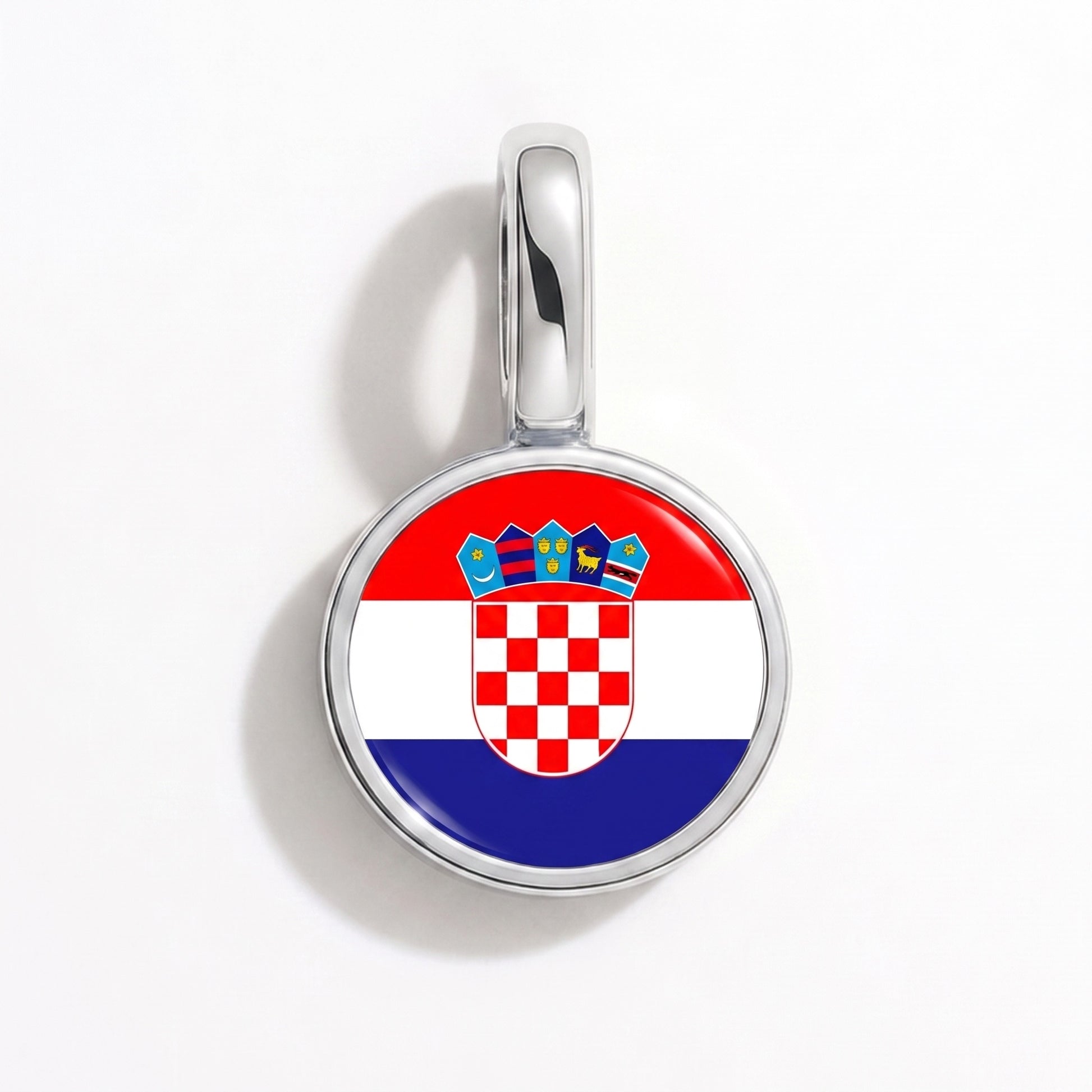 Kroatien Flagge – Charm Silber