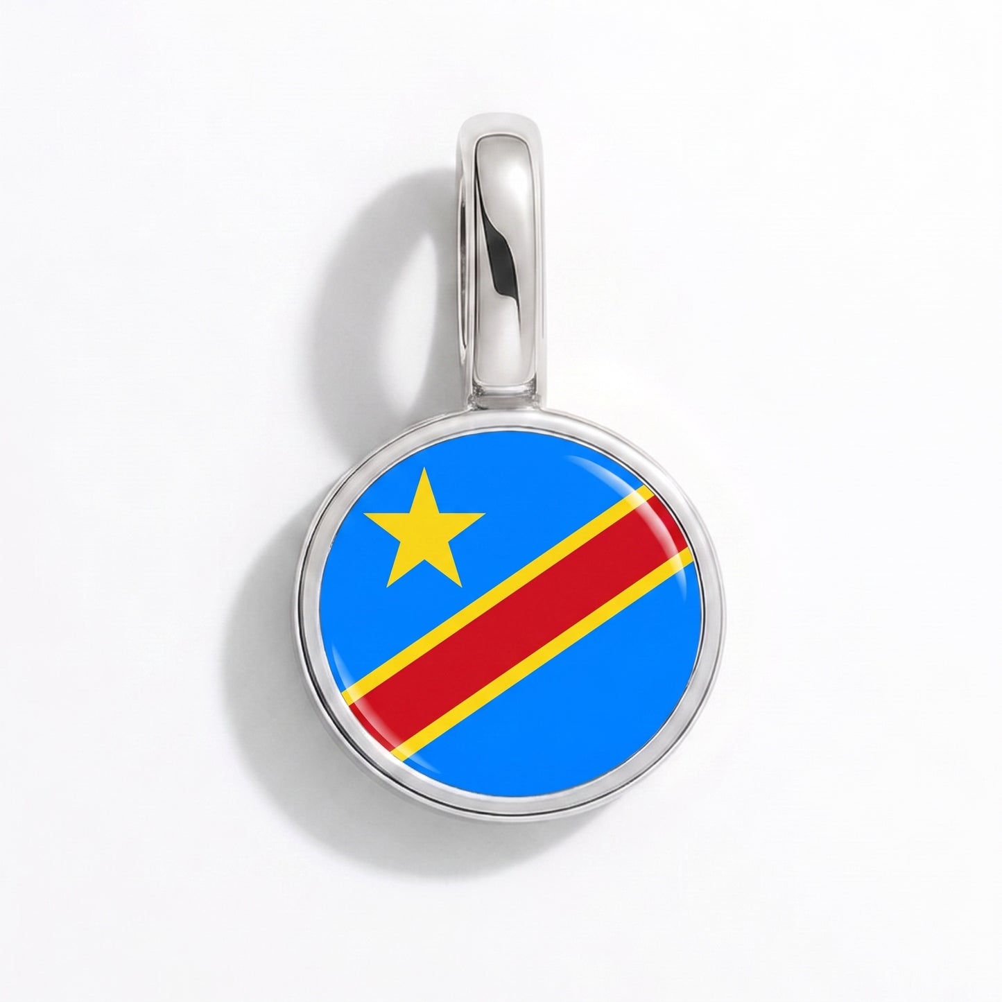 Kongo (Dem. Rep.) Flagge – Charm Silber