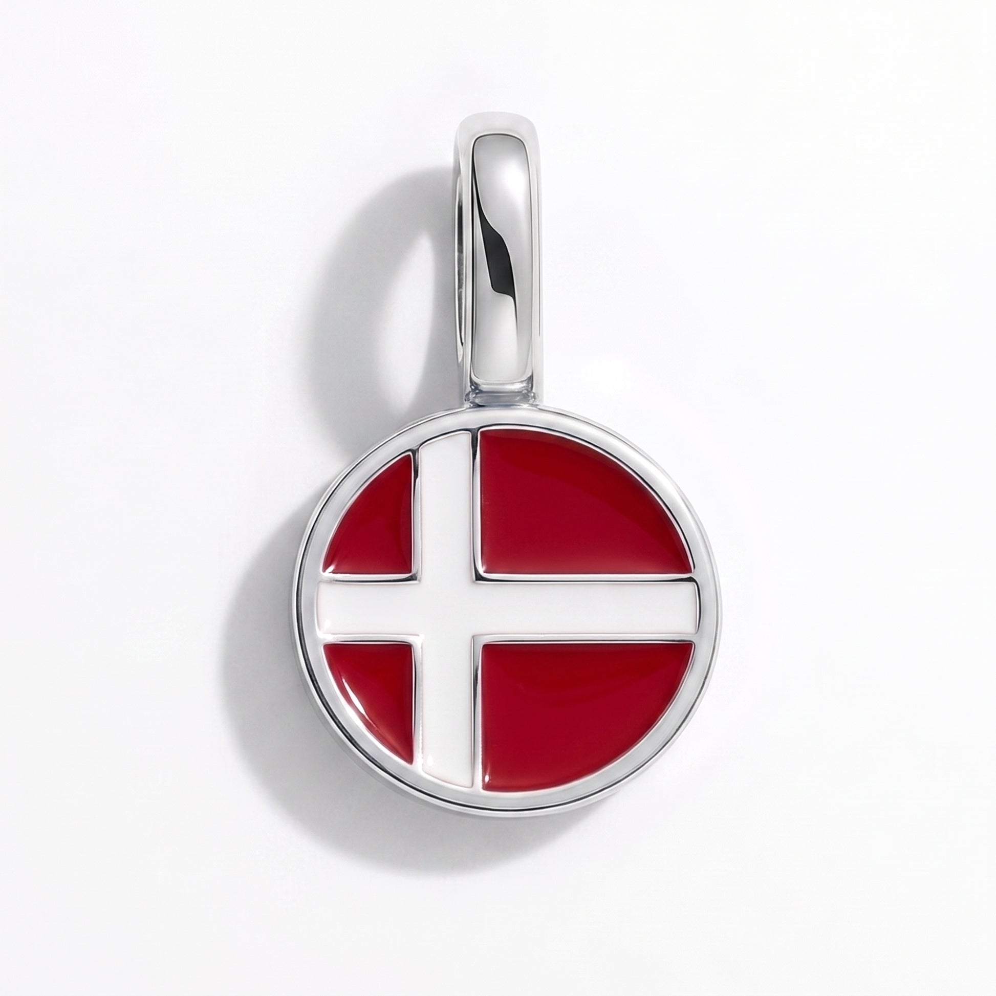 Dänemark Flagge – Charm Silber
