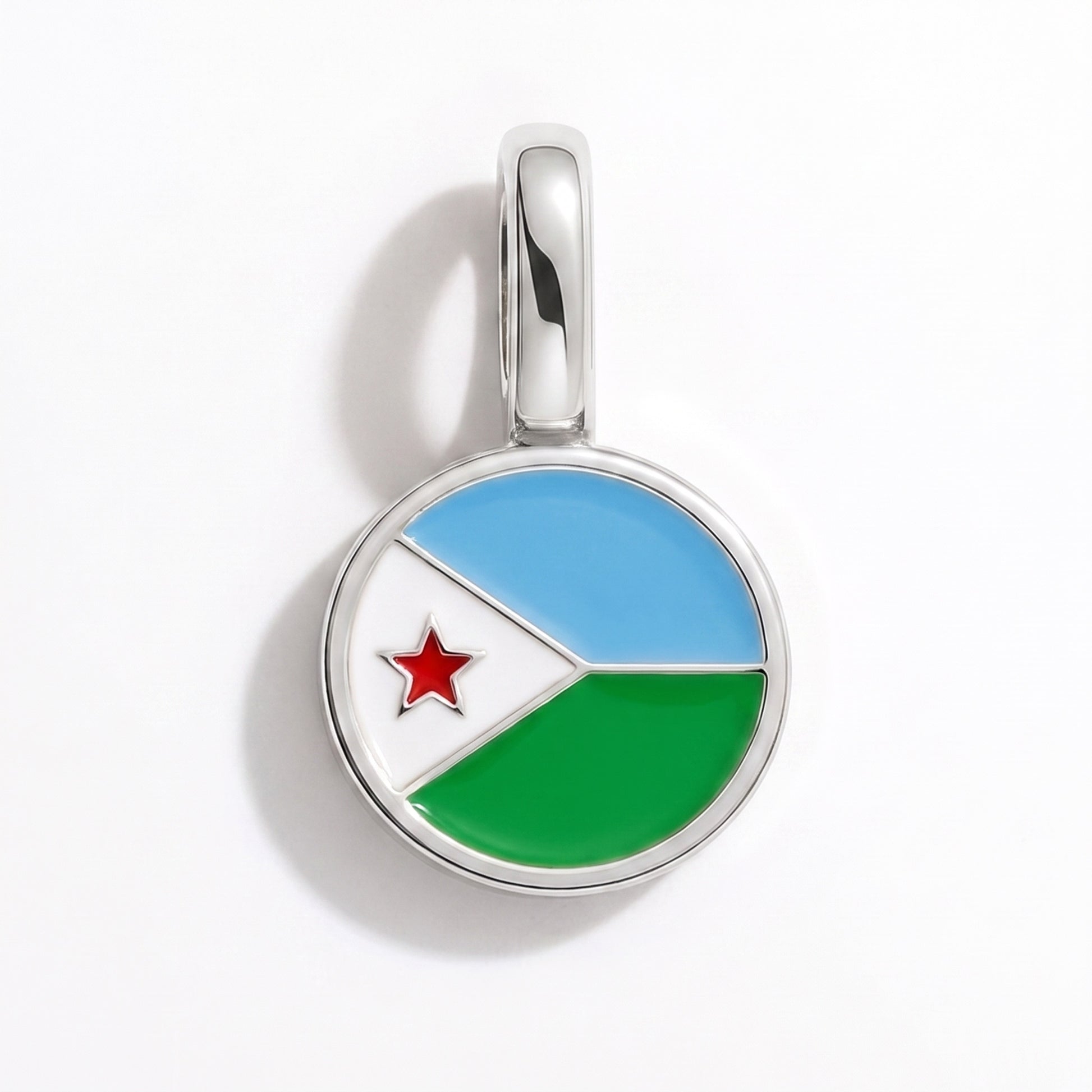 Dschibuti Flagge – Charm Silber