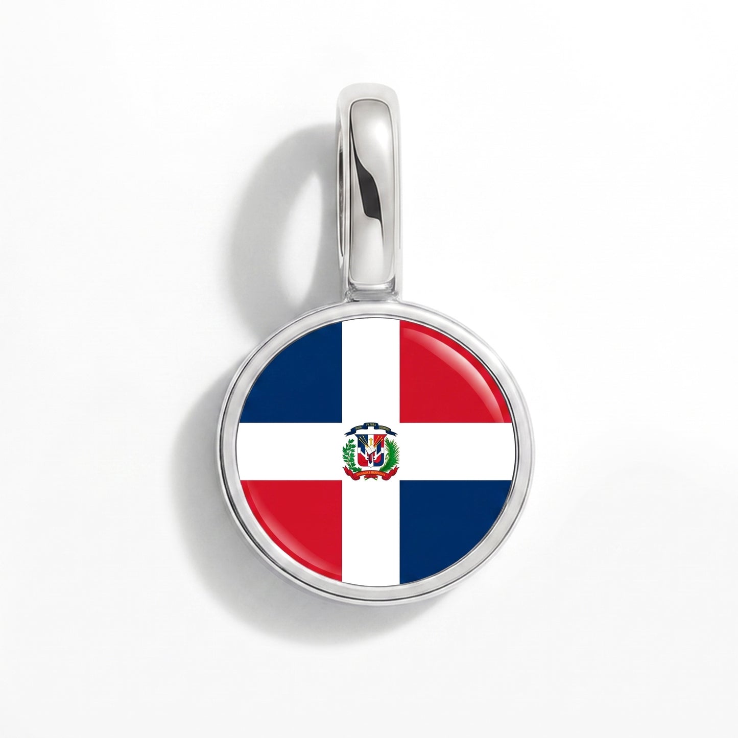 Dominikanische Republik Flagge – Charm Silber