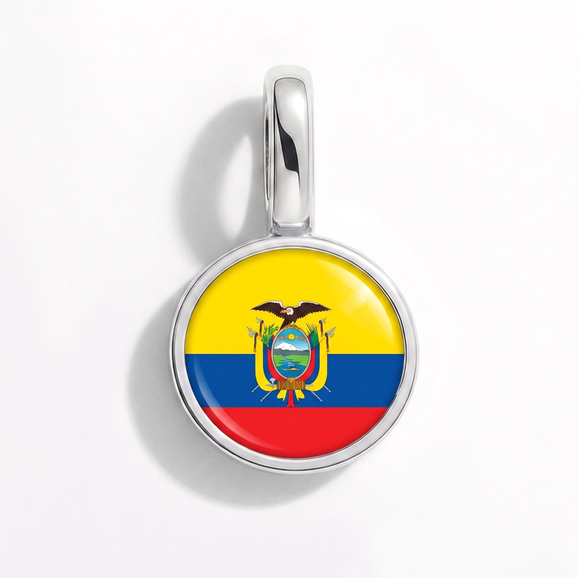 Ecuador Flagge – Charm Silber