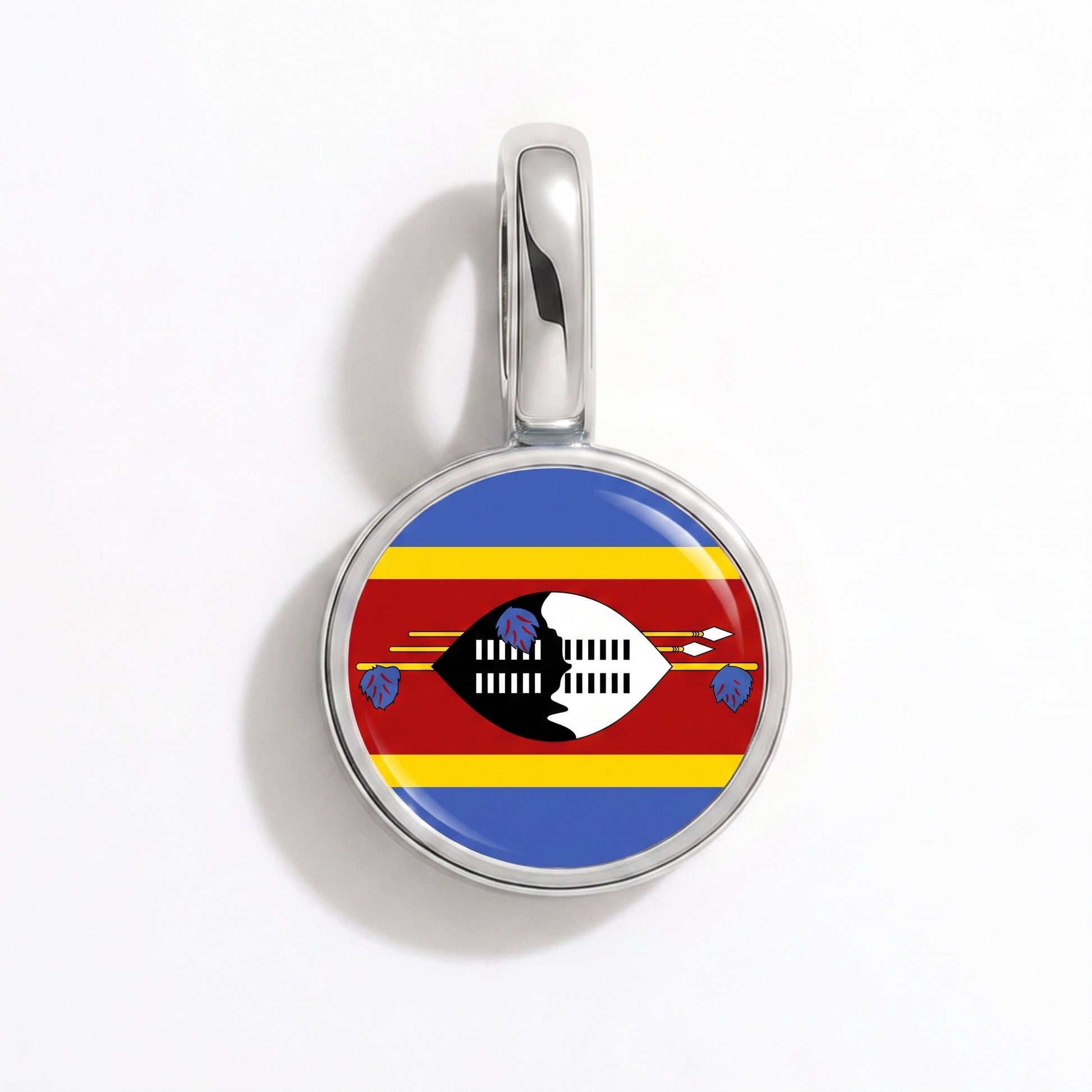 Eswatini Flagge – Charm Silber