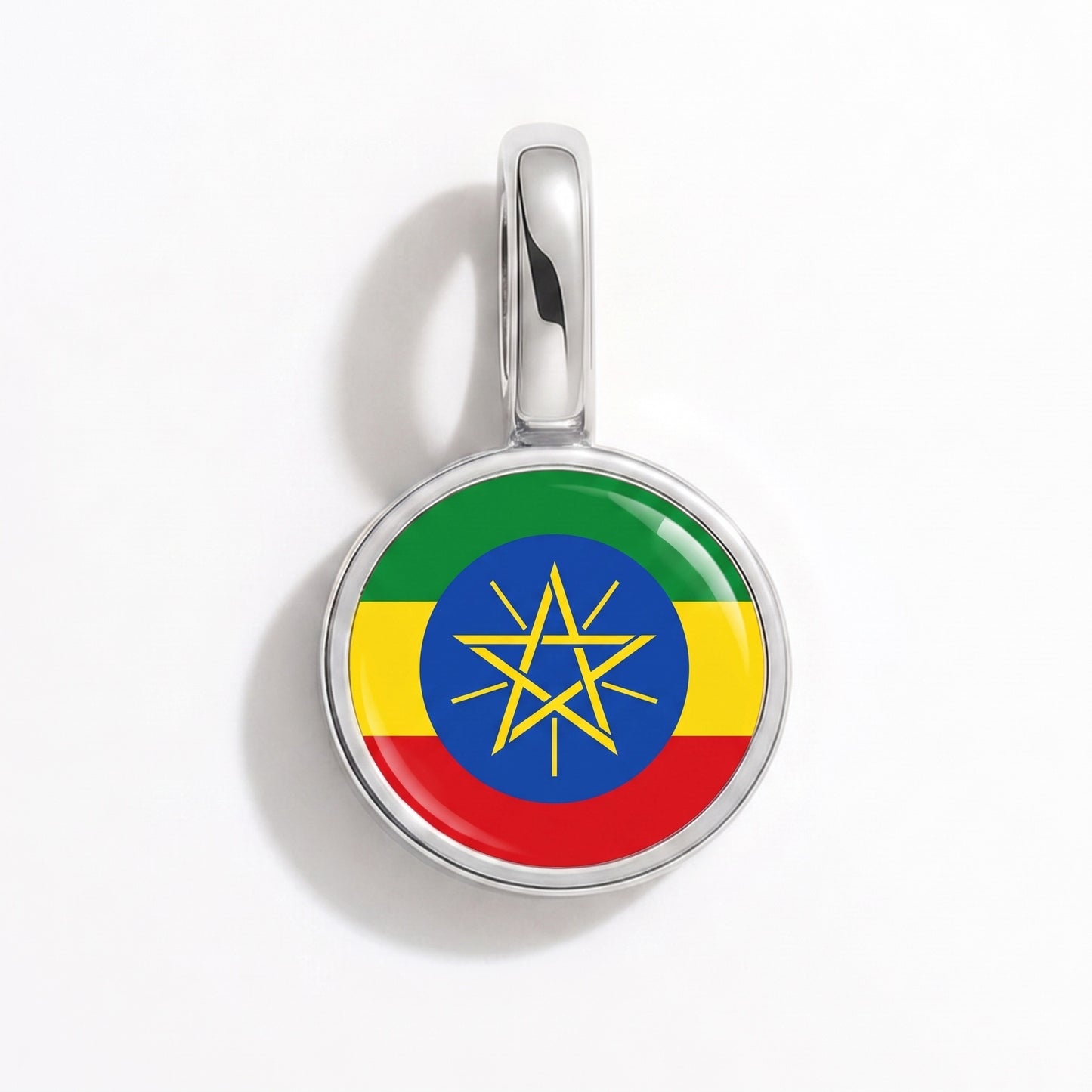 Äthiopien Flagge – Charm Silber