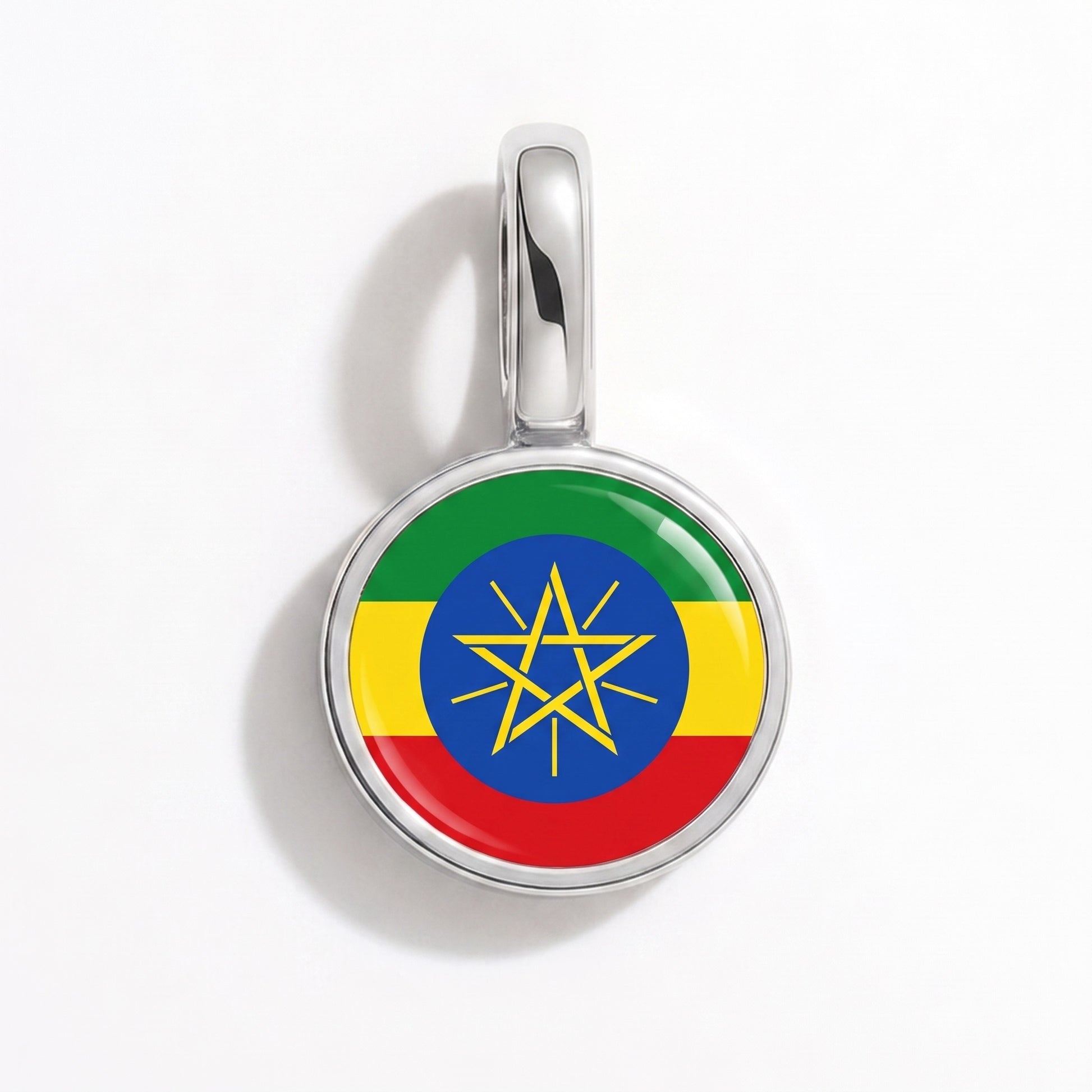 Äthiopien Flagge – Charm Silber