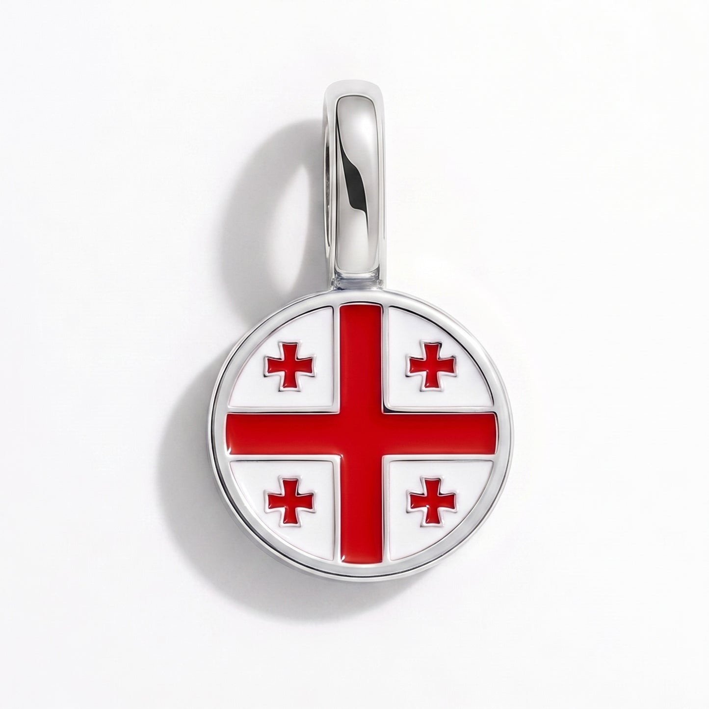 Georgien Flagge – Charm Silber