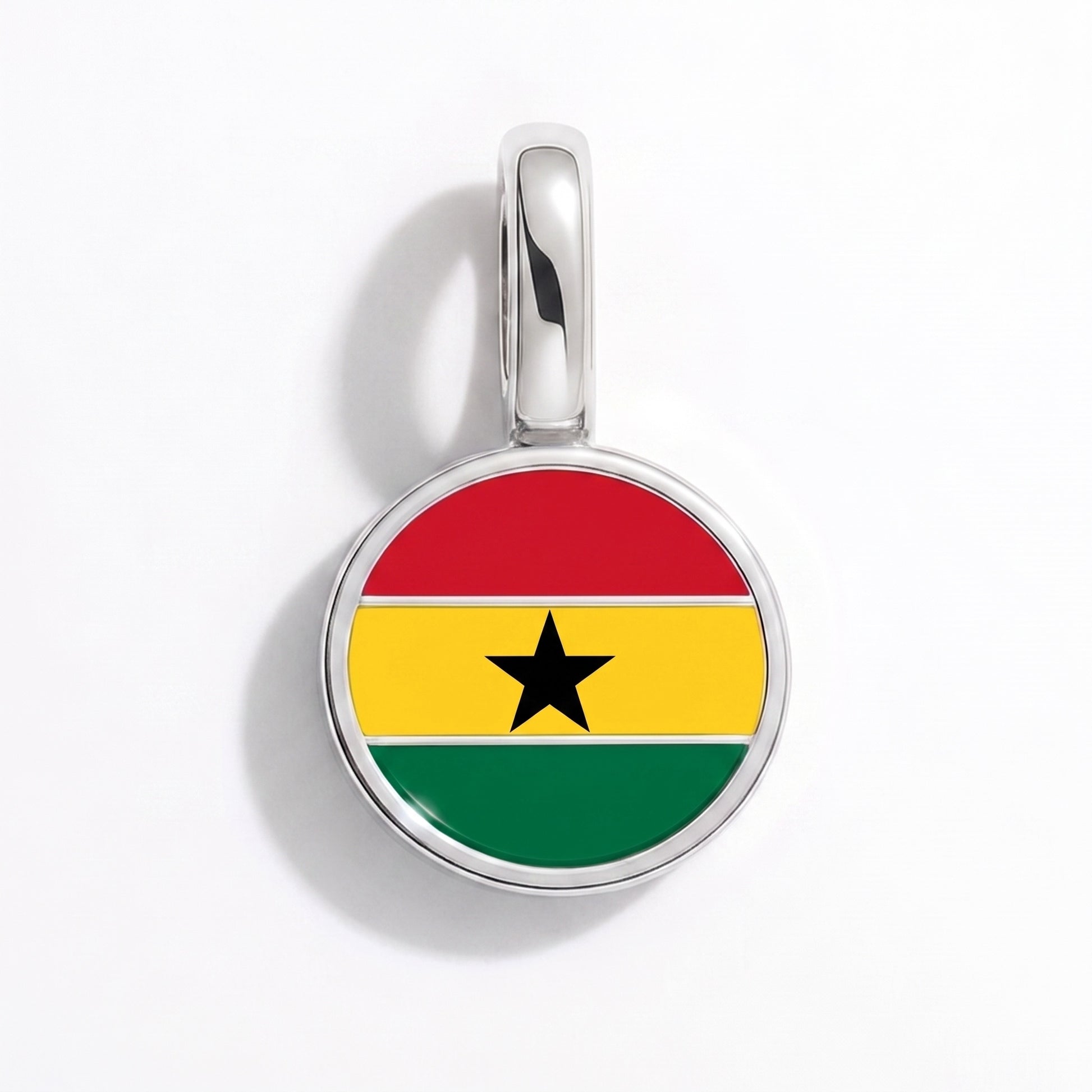 Ghana Flagge – Charm Silber